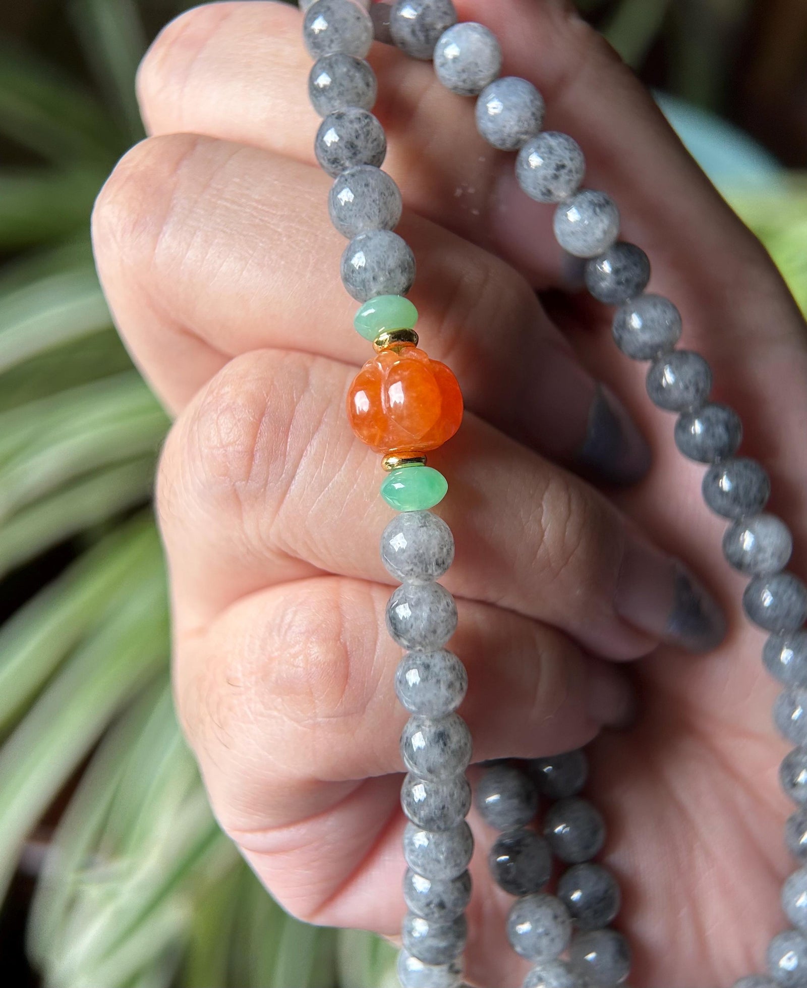 Natural Jadeite Beaded Stacked Bracelet Sweater Necklace Burmese Type A Highly Translucent Icy Wuji Black Jade 6.2mm
