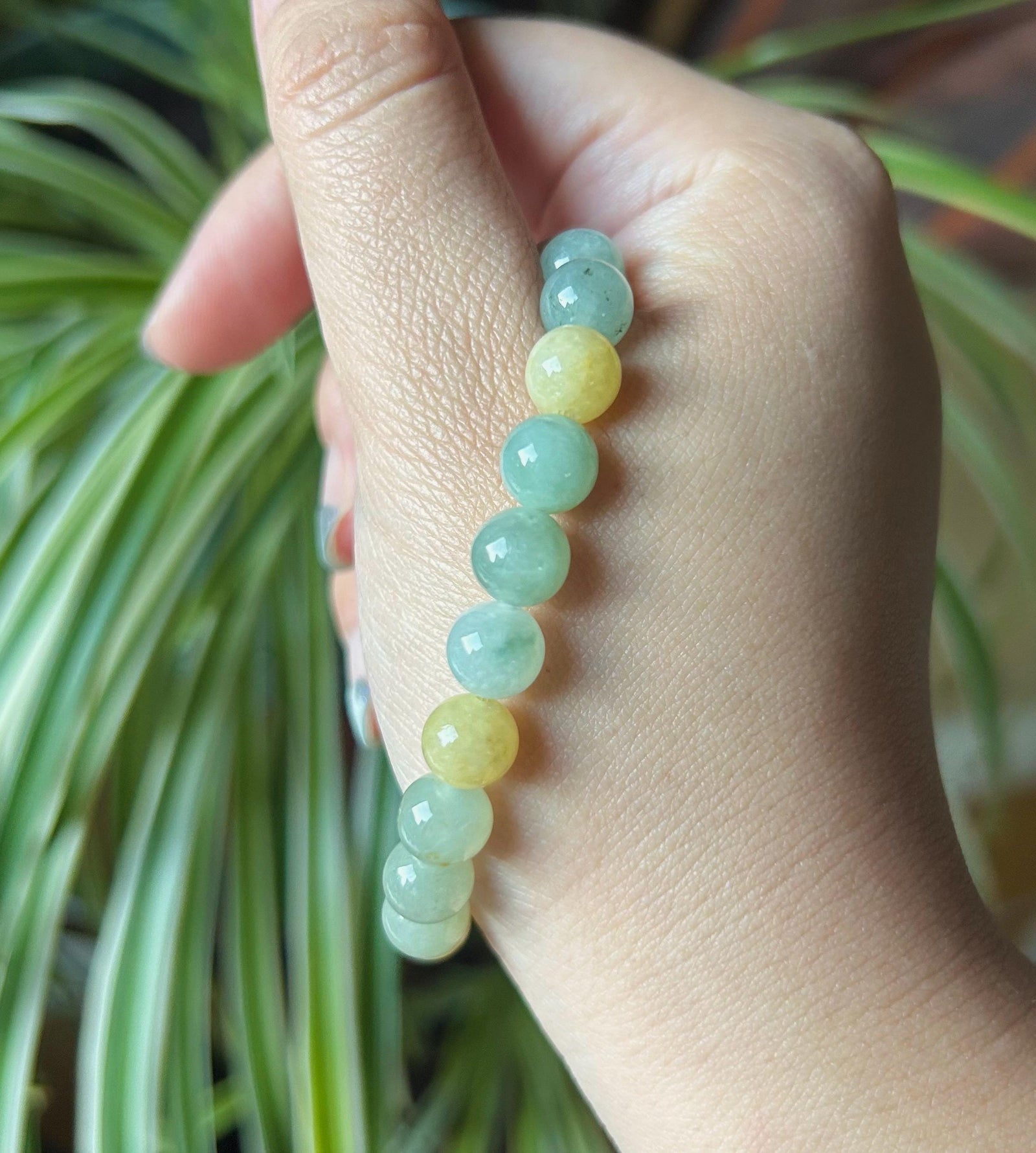 Burmese Jadeite Beaded Bracelet: Natural Type A Icy Translucent Autumn Multicolor 8mm Myanmar Jade Untreated