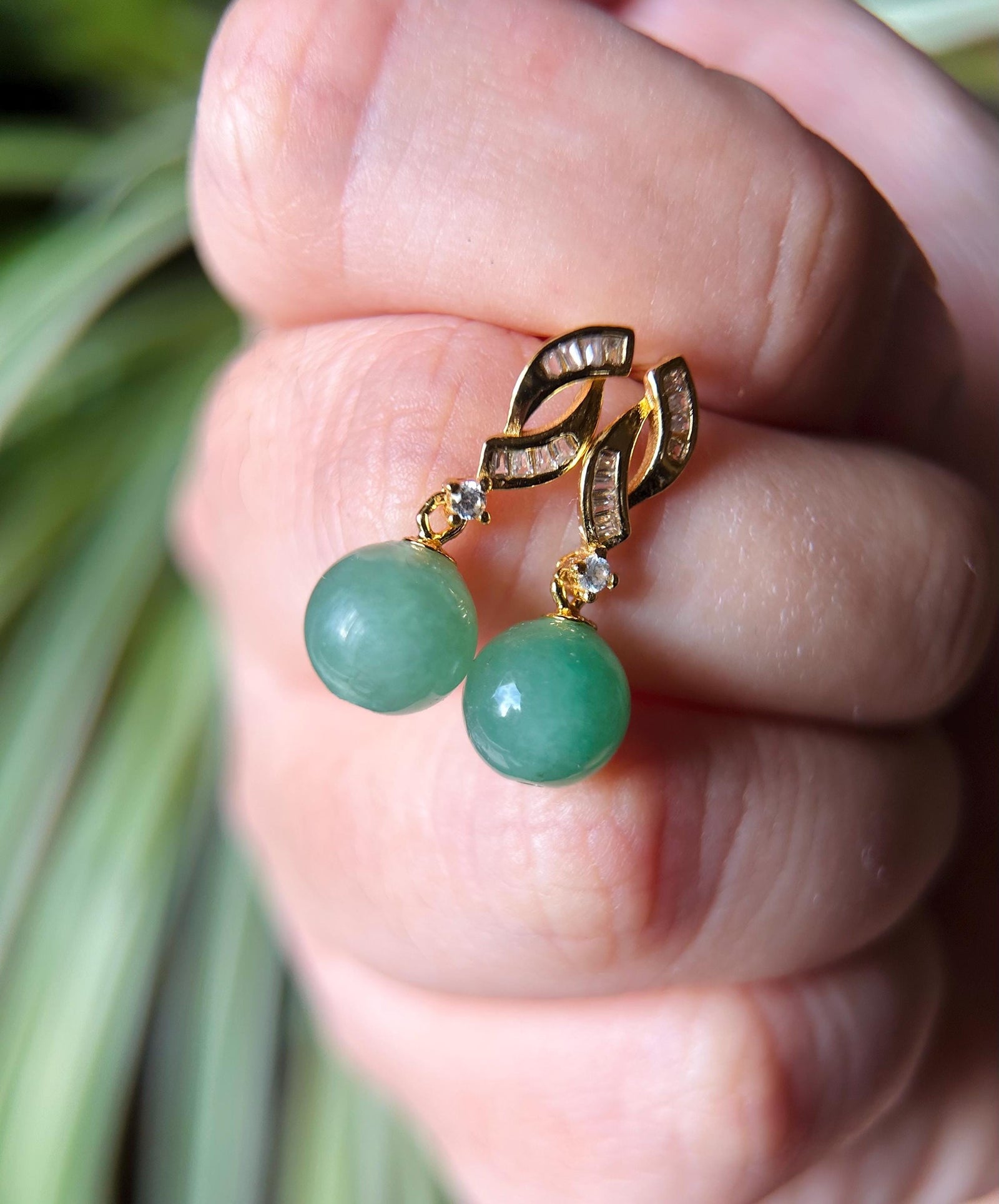 Natural Jadeite Beaded Earrings Burmese Type A Icy Translucent Green or Bright Yellow Jade & 925 Sterling Silver