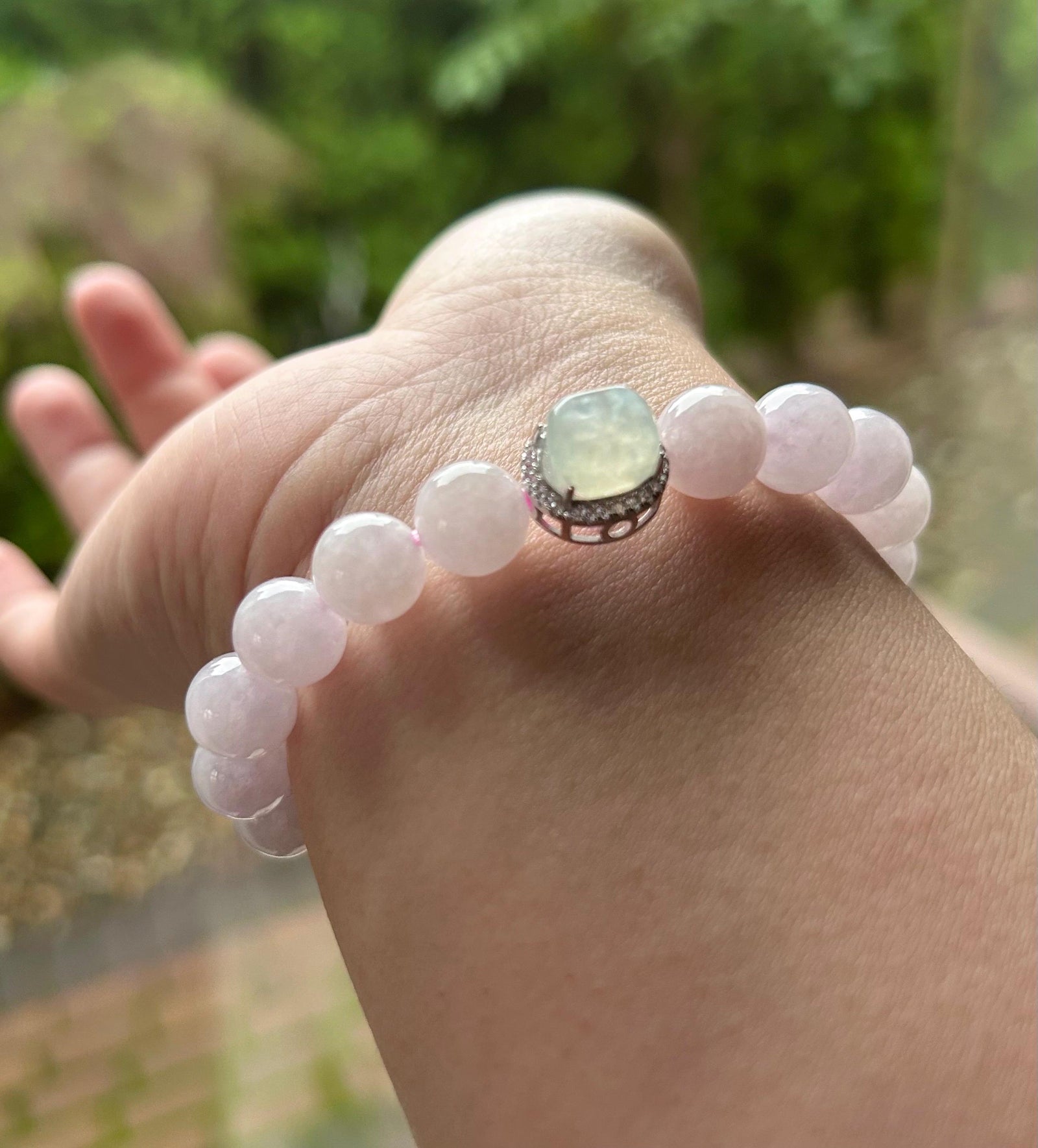 Burmese Jadeite Beaded Bracelet: Natural Type A Icy Translucent Apple Green or Pink Myanmar 9.5mm Jade Untreated