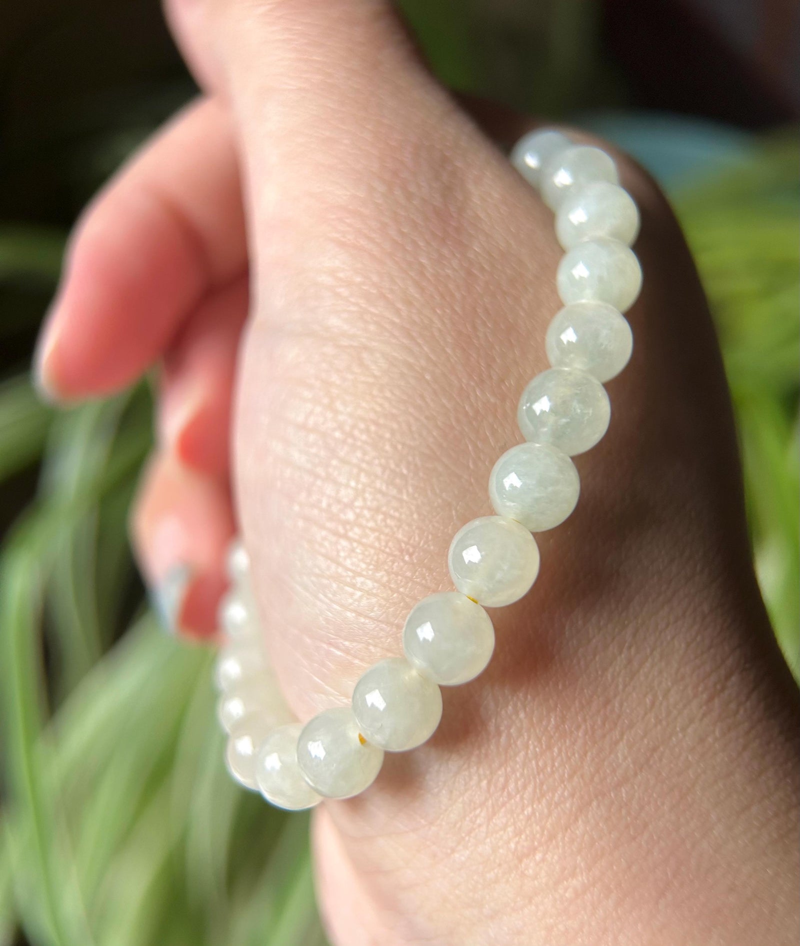 Natural Jadeite Beaded Bracelet | Burmese Type A Icy Yellow Green 7mm Beads | Jade Pixiu Wealth Charm in Sterling Silver Frame