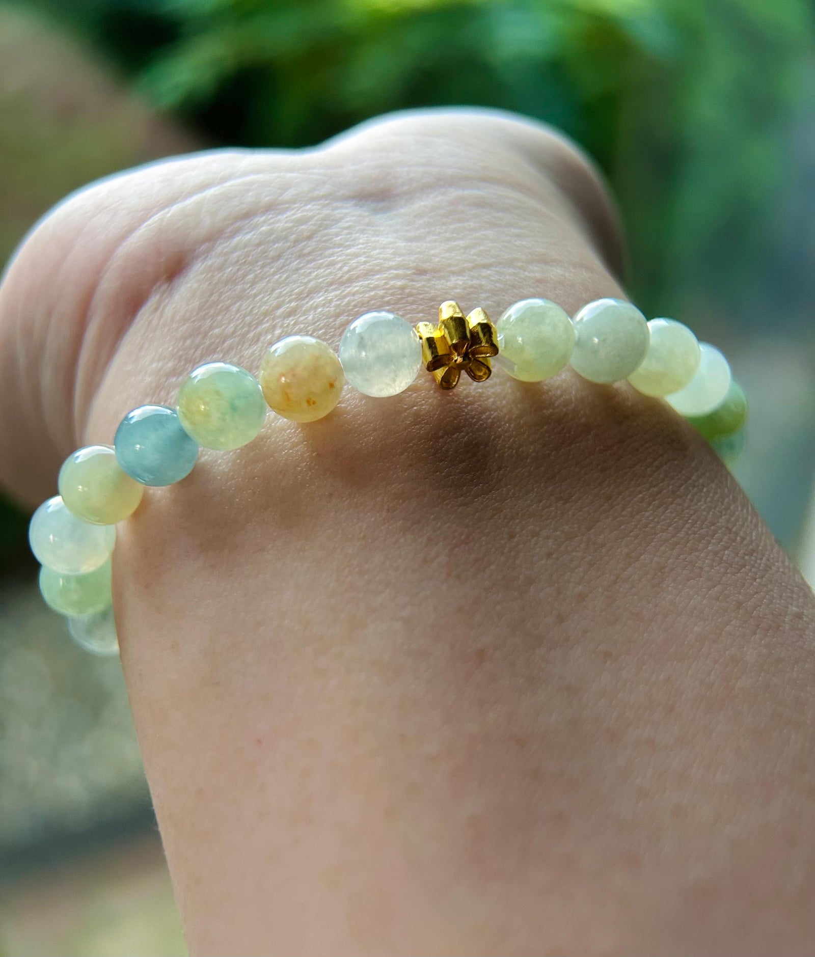Natural Type A Burmese Jadeite Bracelet – Icy Translucent Autumn Multicolor Beads, 7mm Genuine Untreated Myanmar Jade