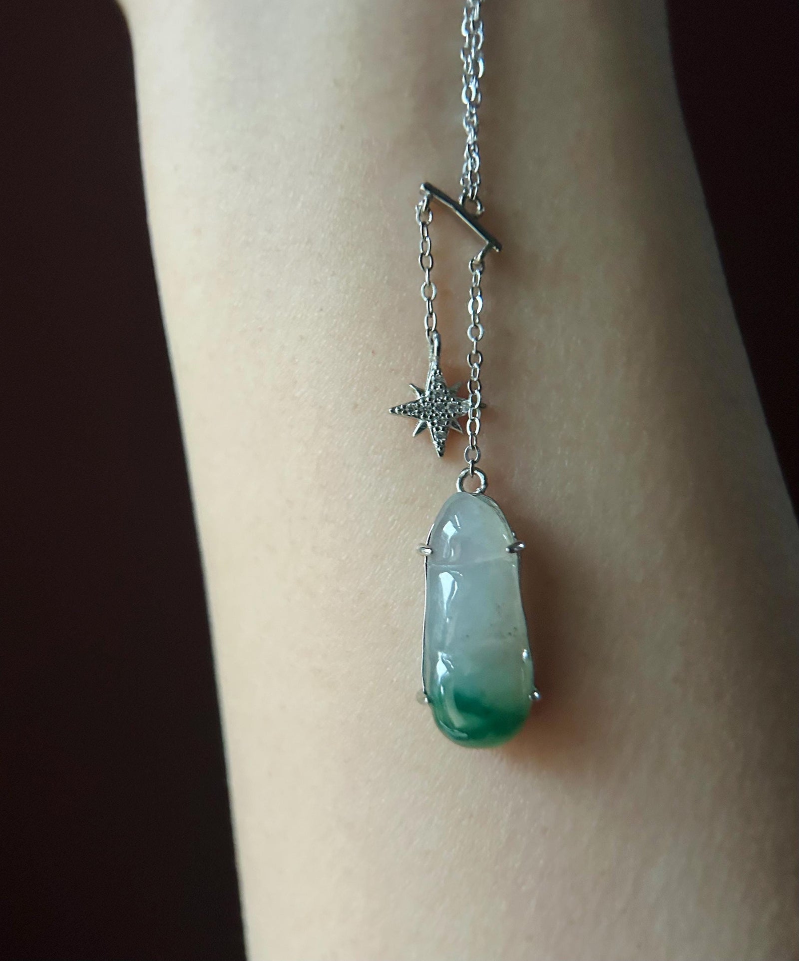 Jadeite Peas & Sterling Silver Necklace Natural Burmese Type A Translucent Icy Green Floral Jade Christmas Gift