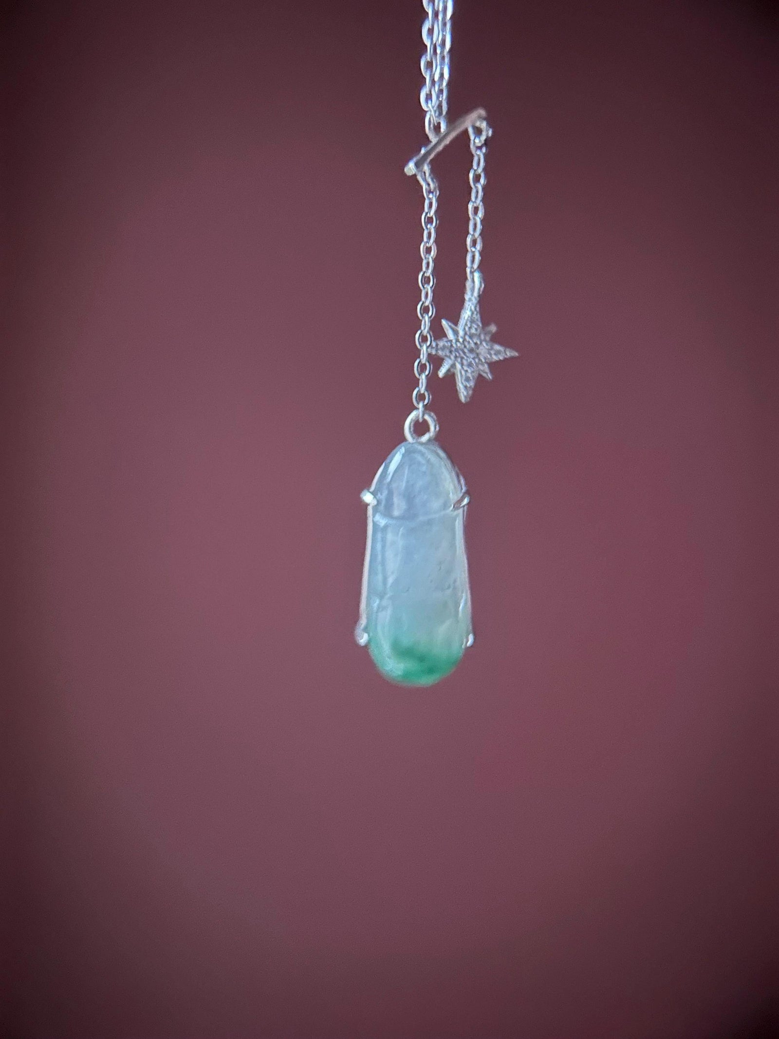 Jadeite Peas & Sterling Silver Necklace Natural Burmese Type A Translucent Icy Green Floral Jade Christmas Gift