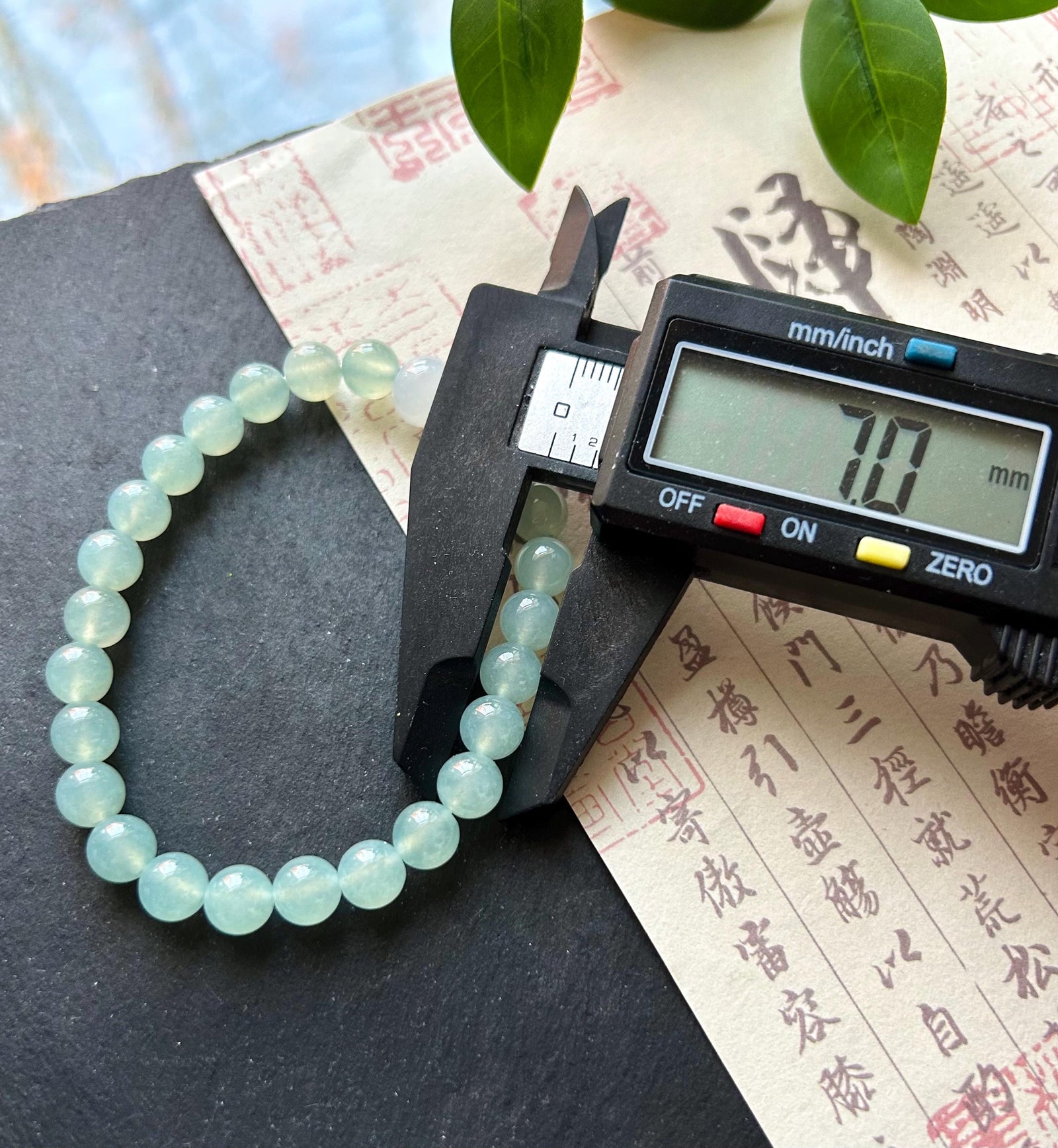 Natural Jadeite Beaded Bracelet Burmese Type A Super High Translucency Icy Clear Water Green/Blue Jade 7mm
