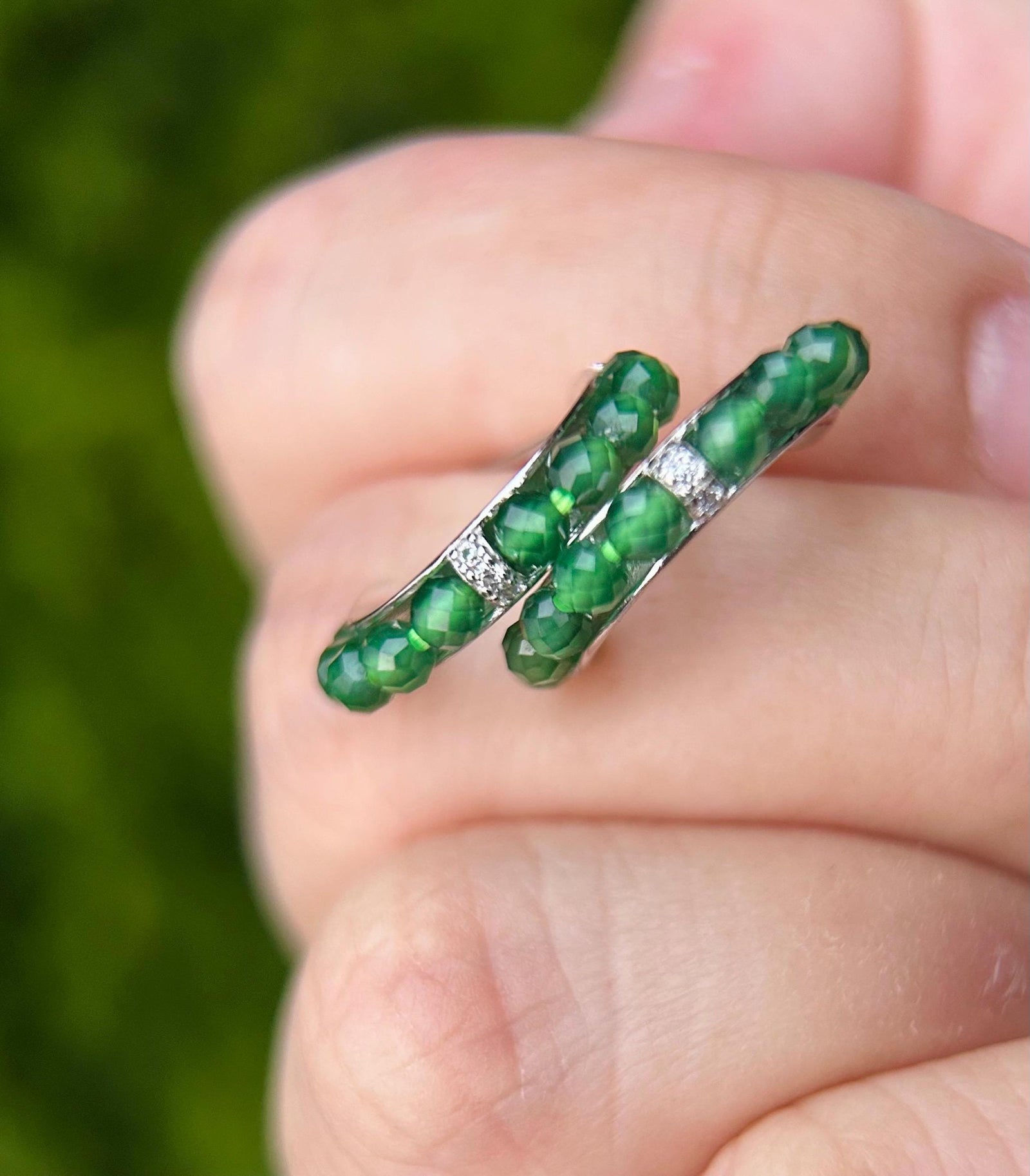 Natural Jadeite Earrings: Guatemalan Type A Untreated Highly Translucent Icy Green Jade, Sterling Silver