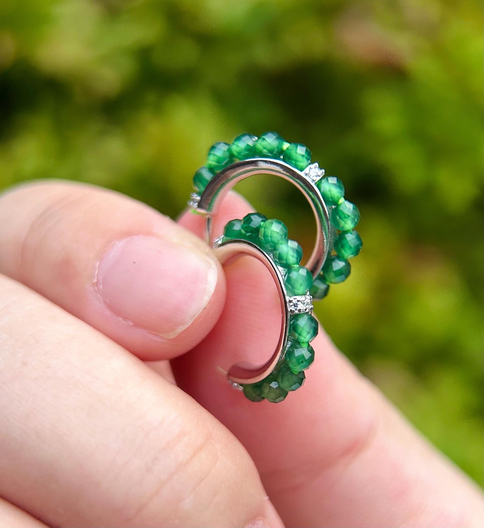 Natural Jadeite Earrings: Guatemalan Type A Untreated Highly Translucent Icy Green Jade, Sterling Silver