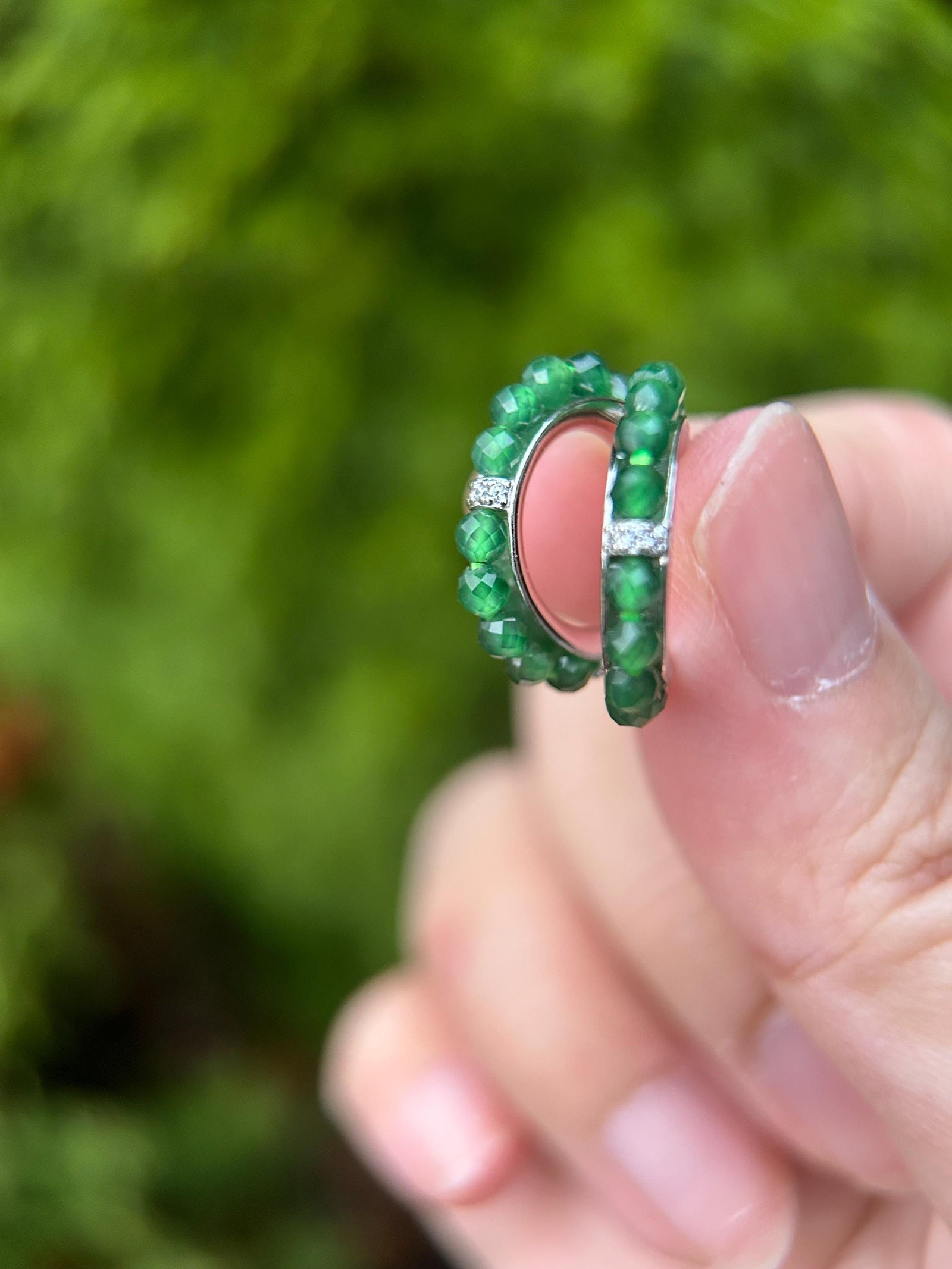Natural Jadeite Earrings: Guatemalan Type A Untreated Highly Translucent Icy Green Jade, Sterling Silver