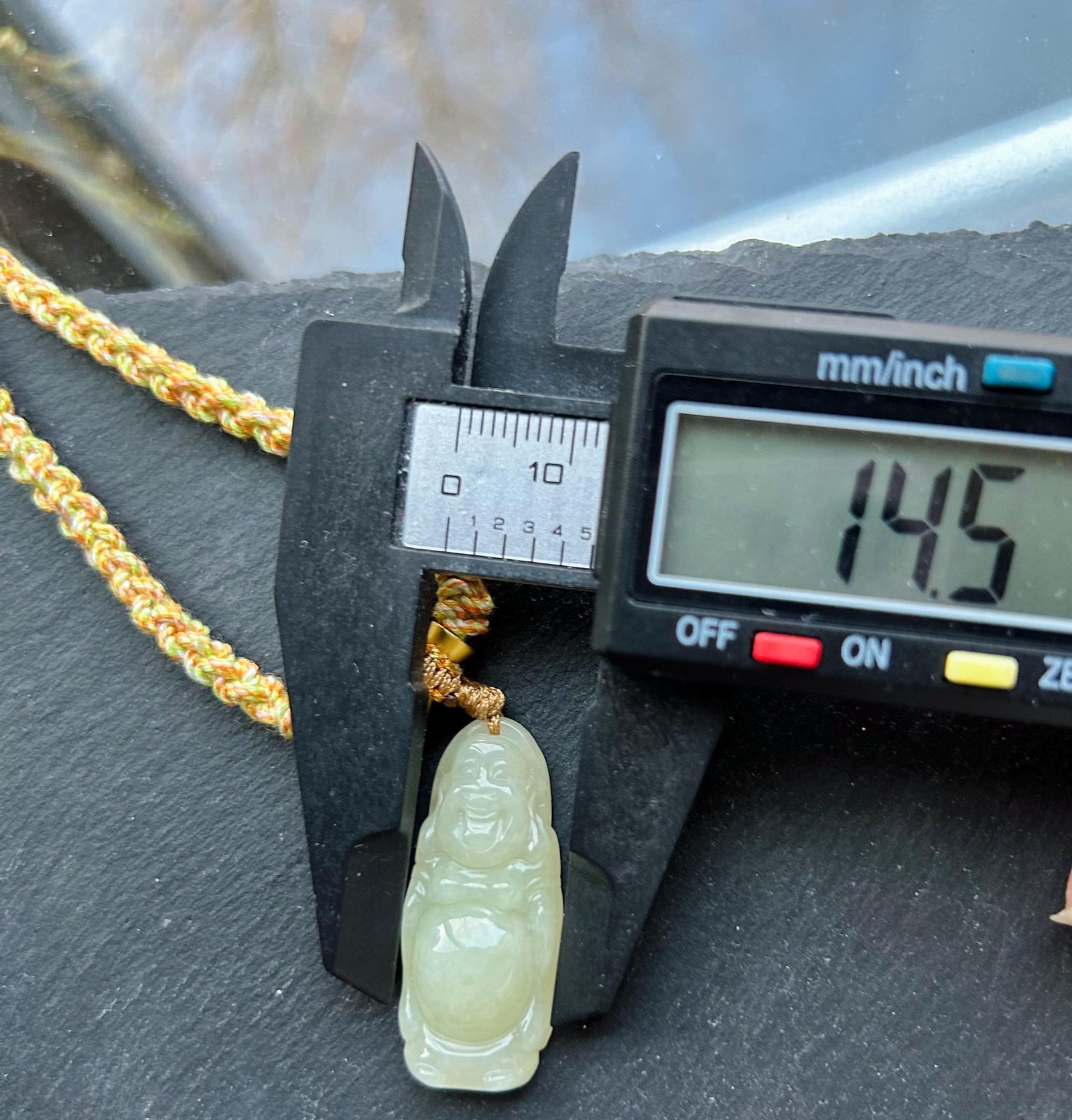 Natural Jadeite Laughing Buddha Pendant Handwoven Necklace Gift Burmese Type A Icy Translucent Yellow Jade