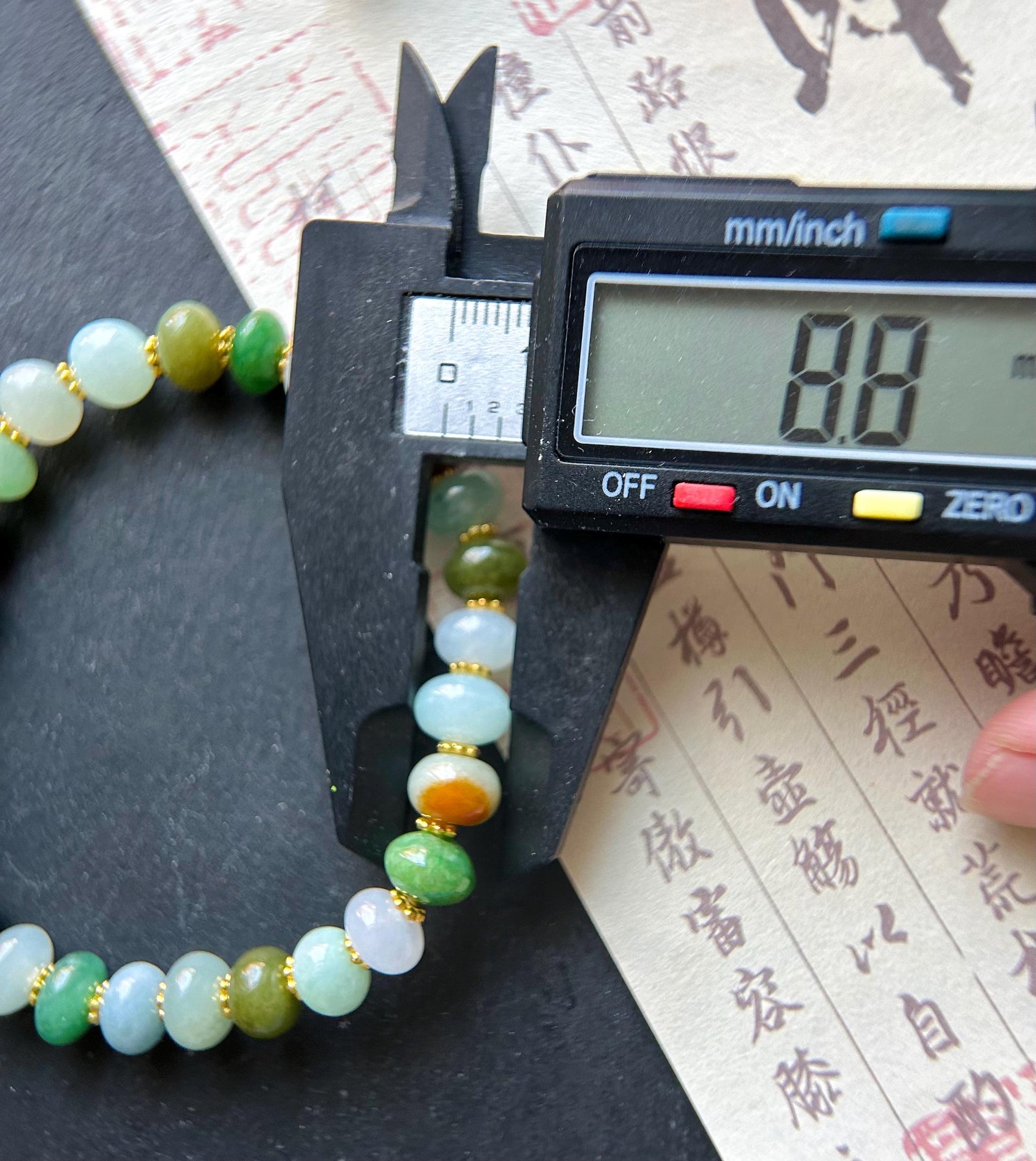 Natural Jadeite Beaded Bracelet Handmade Jewelry Burmese Type A Icy Translucent Autumn Multicolor Jade 8.5mm