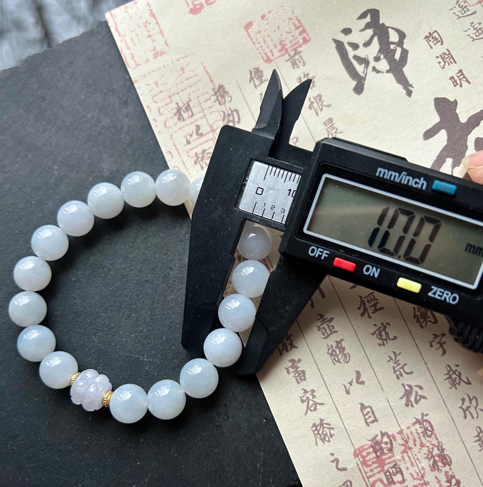Jadeite Beaded Bracelet Handmade Jewelry Gift Natural Burmese Type A Icy Translucent Jadeite Pale Blue Lavender & Pink Jade 10mm