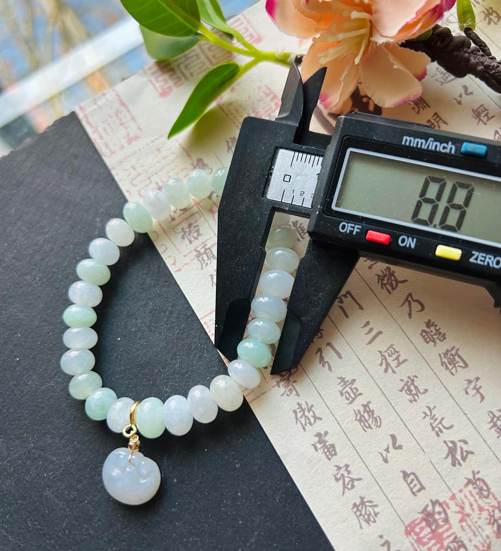 Natural Jadeite Beaded Bracelet Handmade Jewelry Burmese Type A Icy Translucent Pastel Multicolor Jade 8.5-9mm