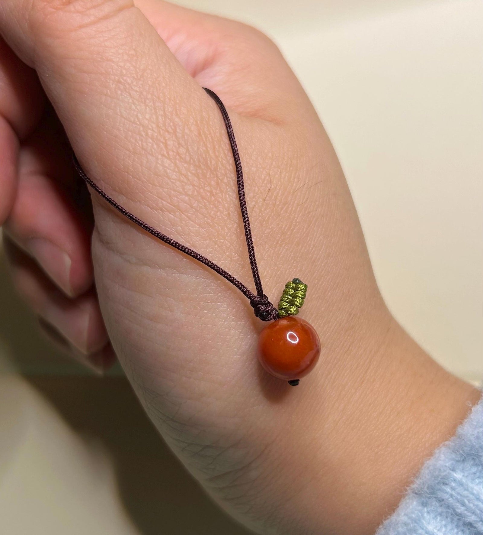Jade Christmas Apple Handwoven Phone Charm Keychain Holiday Gift Protection Authentic Untreated Type A Burmese Jadeite Chinese Knot
