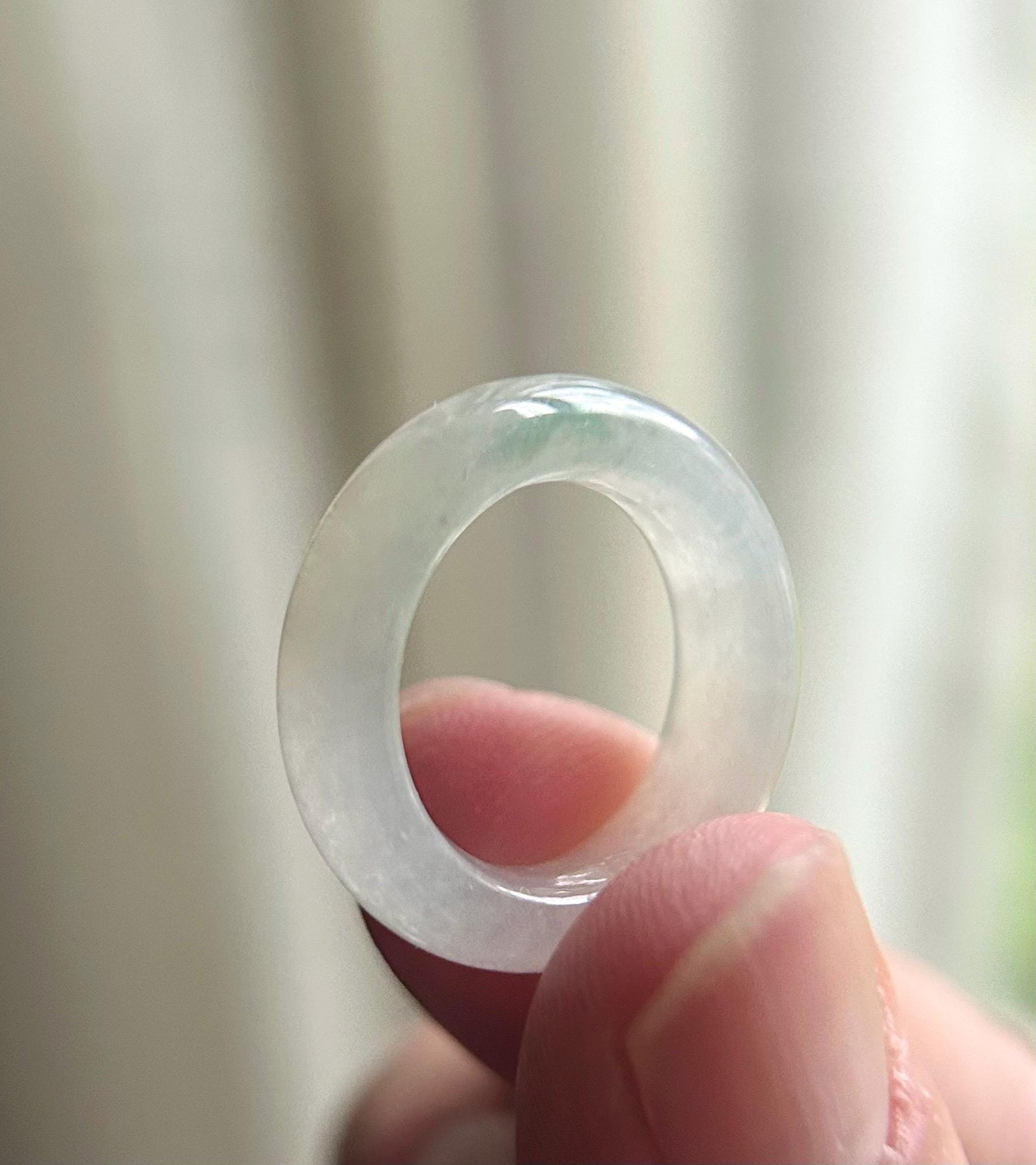 Natural Burmese Jadeite Ring – Untreated Type A fine glutinous White & Green Floral, US 4.5