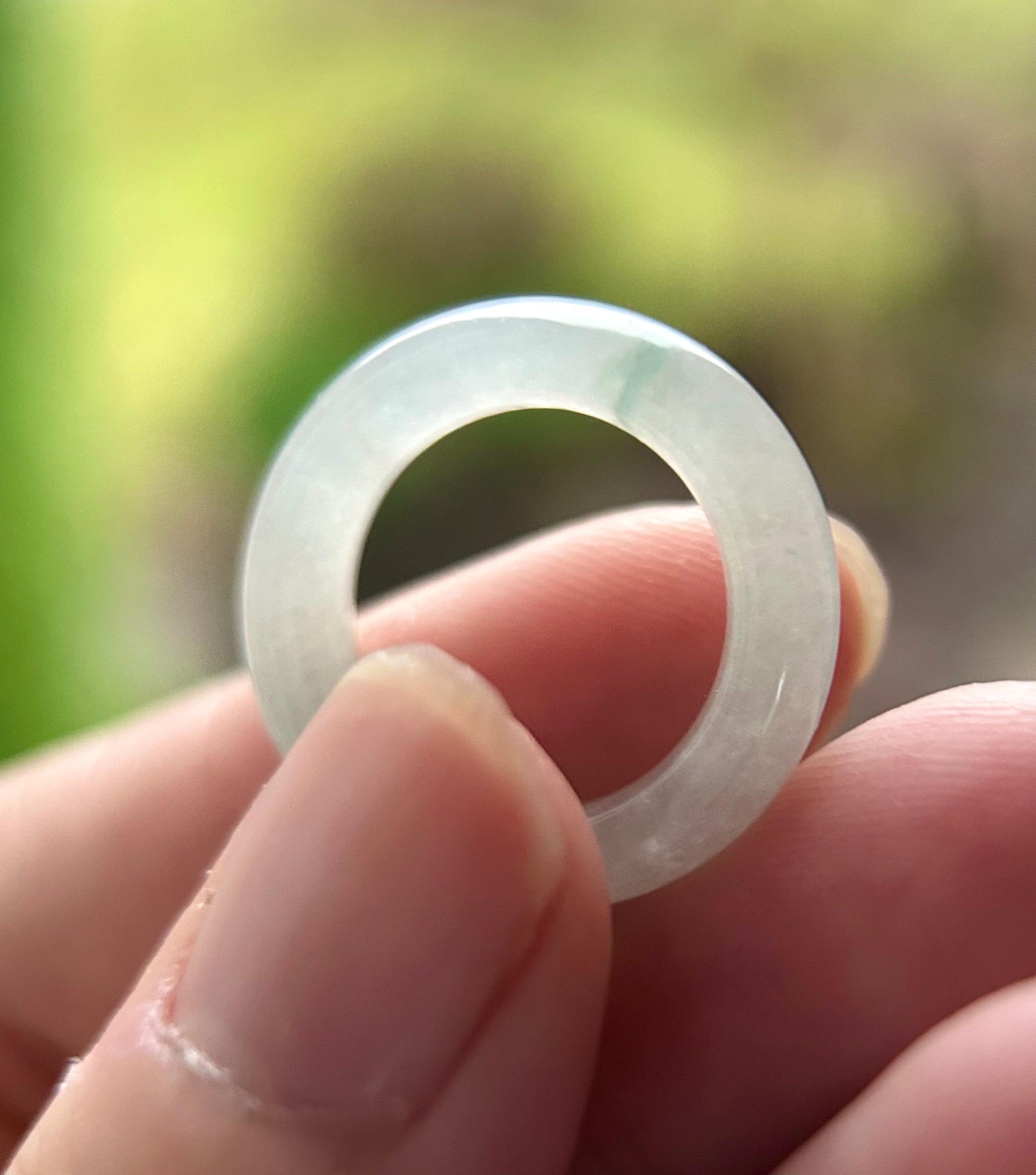 Natural Burmese Jadeite Ring – Untreated Type A fine glutinous White & Green Floral, US 4.5