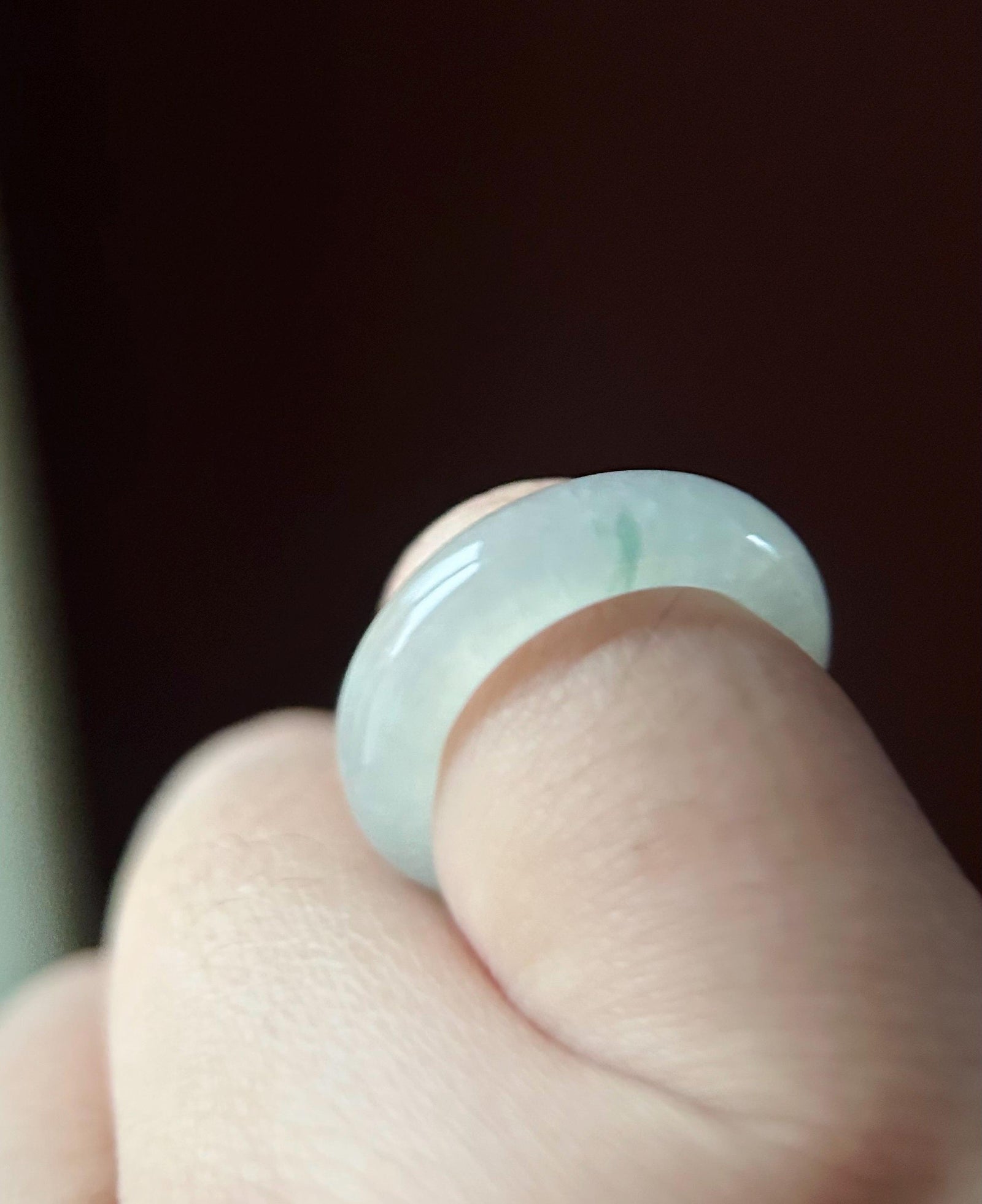 Natural Burmese Jadeite Ring – Untreated Type A fine glutinous White & Green Floral, US 4.5