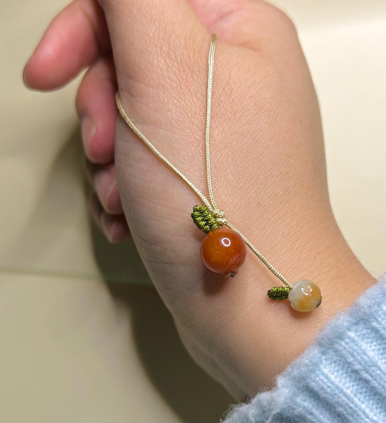 Jade Christmas Apple Handwoven Phone Charm Keychain Holiday Gift Protection Authentic Untreated Type A Burmese Jadeite Chinese Knot