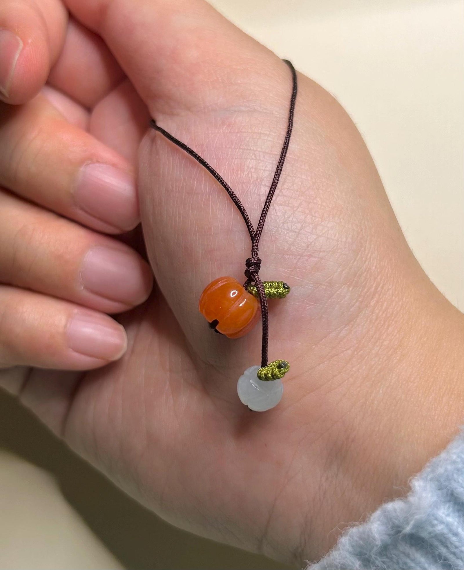 Jade Christmas Apple Handwoven Phone Charm Keychain Holiday Gift Protection Authentic Untreated Type A Burmese Jadeite Chinese Knot