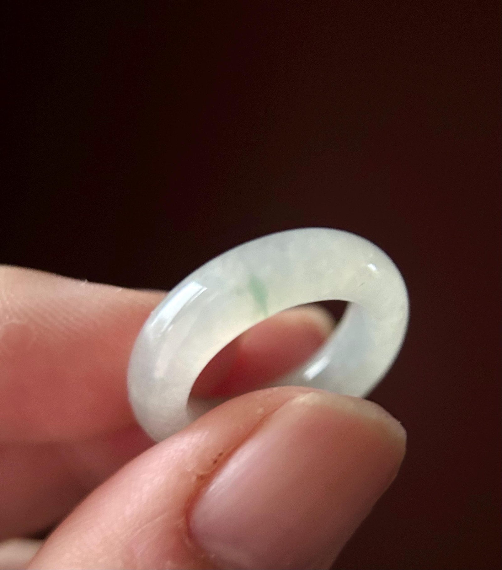 Natural Burmese Jadeite Ring – Untreated Type A fine glutinous White & Green Floral, US 4.5