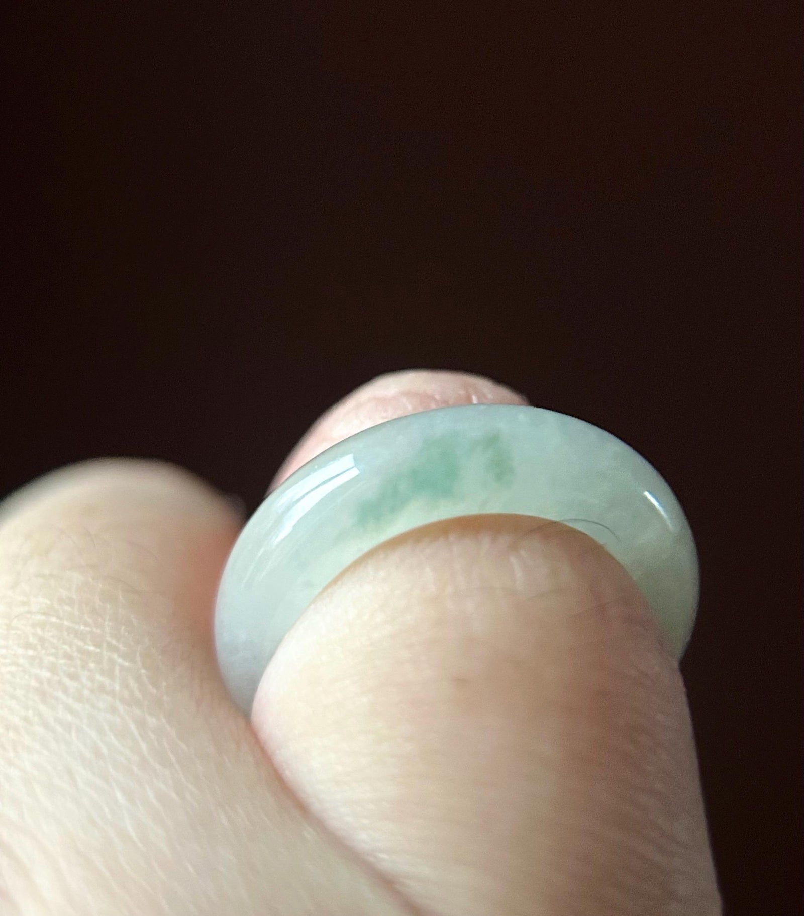 Natural Burmese Jadeite Ring – Untreated Type A fine glutinous White & Green Floral, US 4.5
