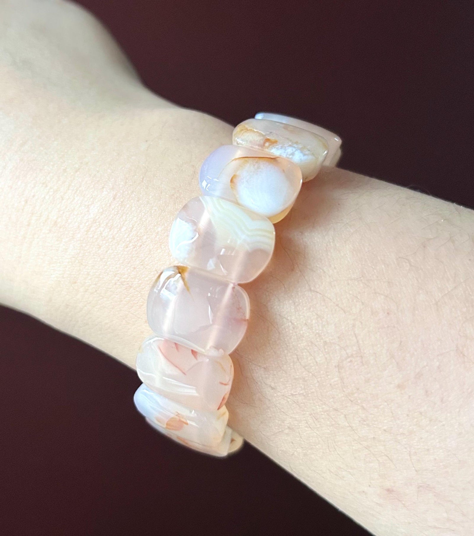 Natural AAAA+ Flower Agate Beaded Bracelet Handmade Christmas Gift Spiritual Jewelry Unisex Chakra Jewelry Protection Amulet