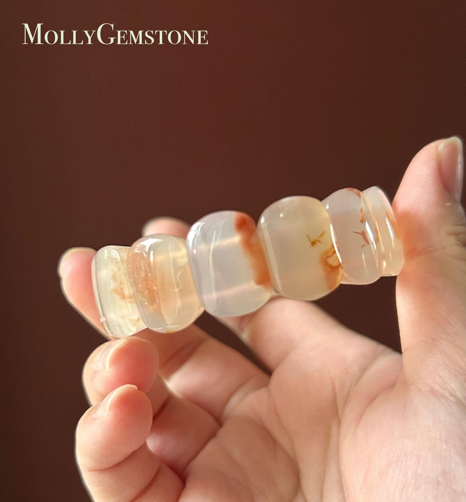 Natural AAAA+ Flower Agate Beaded Bracelet Handmade Christmas Gift Spiritual Jewelry Unisex Chakra Jewelry Protection Amulet