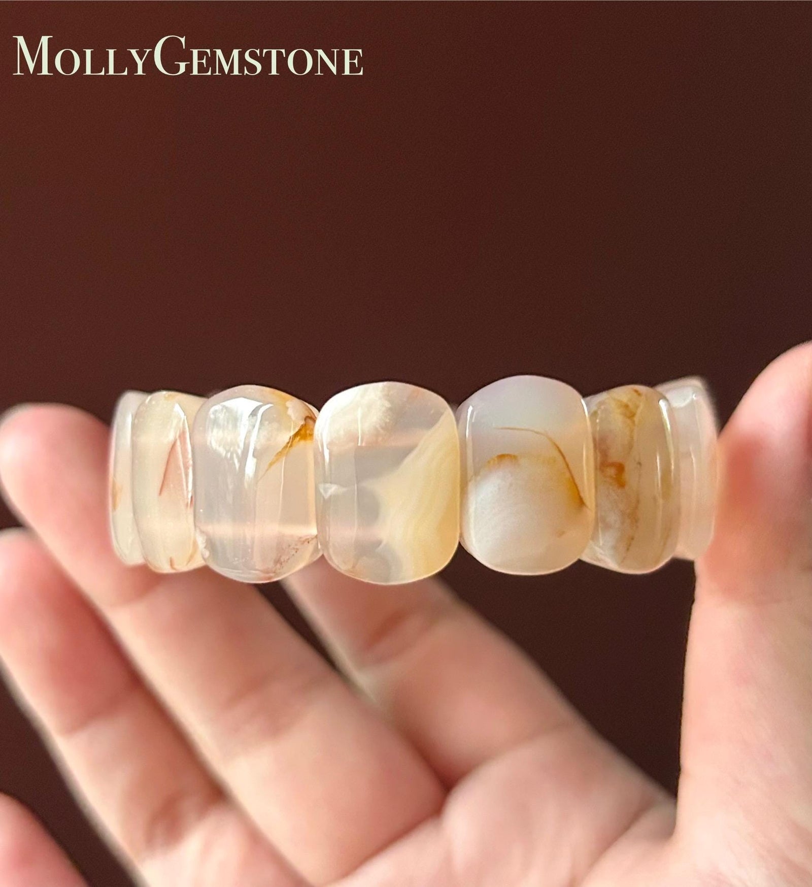 Natural AAAA+ Flower Agate Beaded Bracelet Handmade Christmas Gift Spiritual Jewelry Unisex Chakra Jewelry Protection Amulet