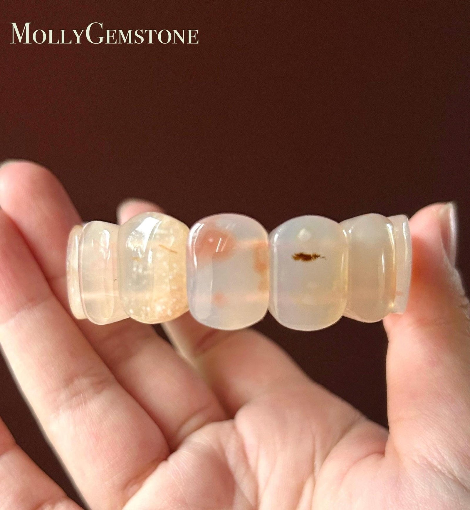 Natural AAAA+ Flower Agate Beaded Bracelet Handmade Christmas Gift Spiritual Jewelry Unisex Chakra Jewelry Protection Amulet