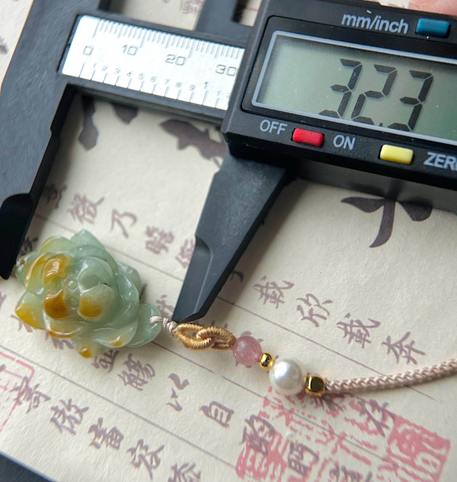 Natural Burmese Jadeite HandCarved Lotus Flower Pendant Handwoven Necklace - Type A Icy Gelatinous Dusty Blue & Yellow Jade