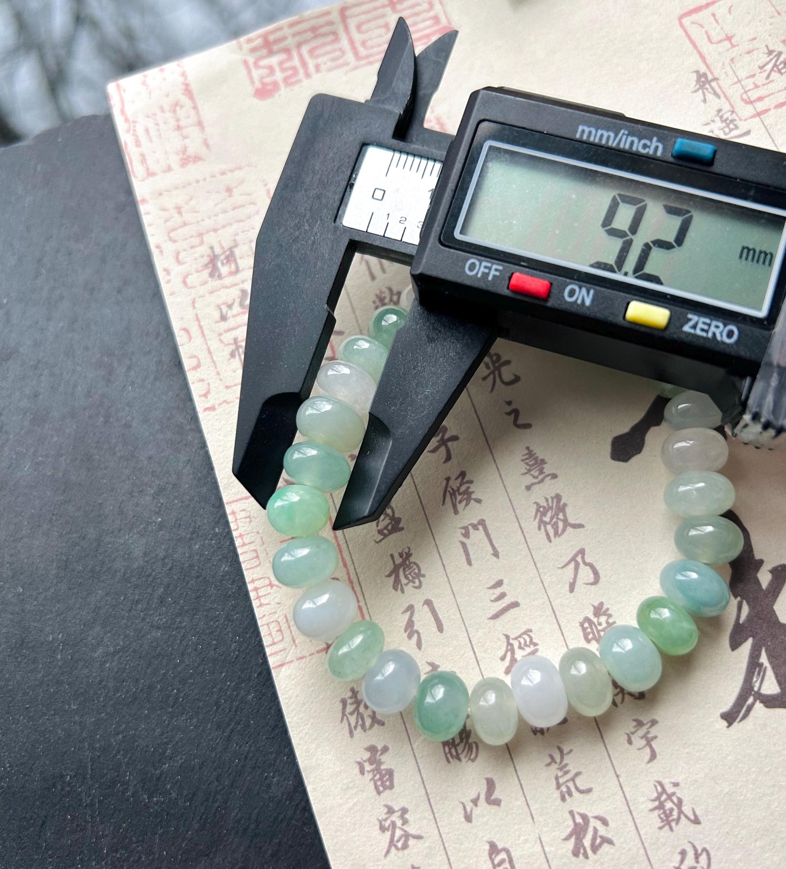 Natural Jadeite Beaded Bracelet Burmese Type A High-End Highly Translucent Icy Green/Blue Multicolor Jade 9mm