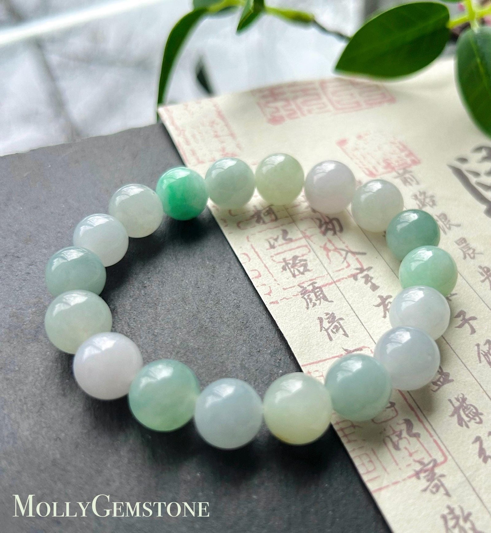 Natural Jadeite Beaded Bracelet Jewelry Untreated Burmese Type A Highly Translucent Icy Multicolored Jade 10mm