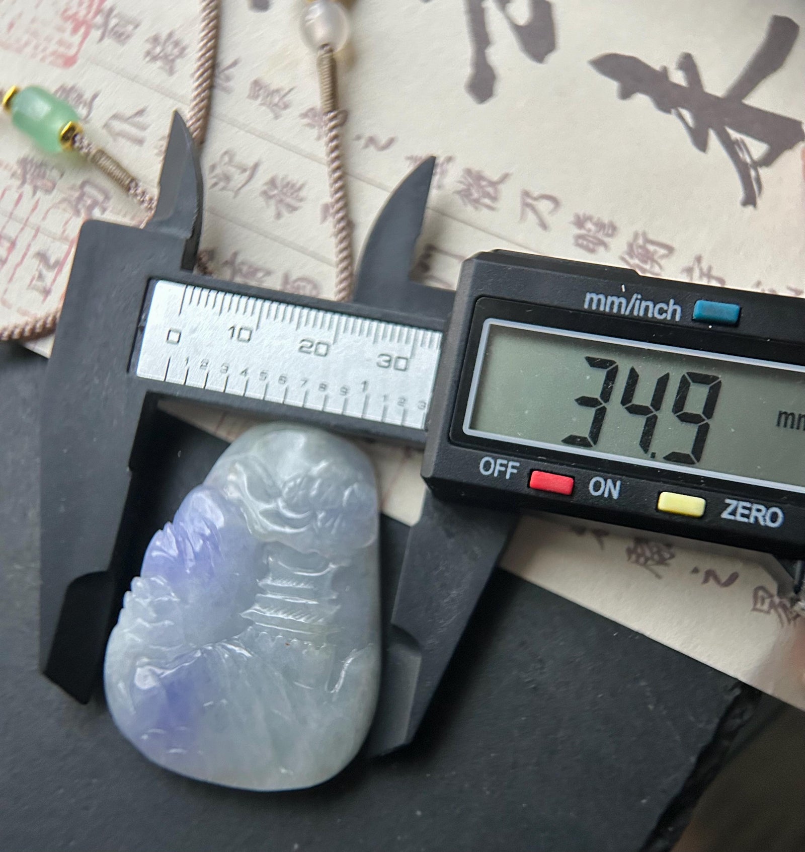 Natural Purple Jadeite Pendant, Burmese Type A Vivid Lavender Jade Landscape, Feng Shui Prosperity Amulet