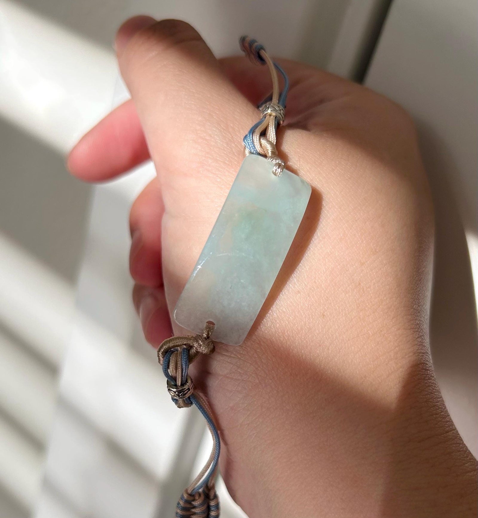 Natural Jadeite Plaque Handwoven Bracelet Authentic Burmese Untreated Icy Translucent Type A White or Green Jade
