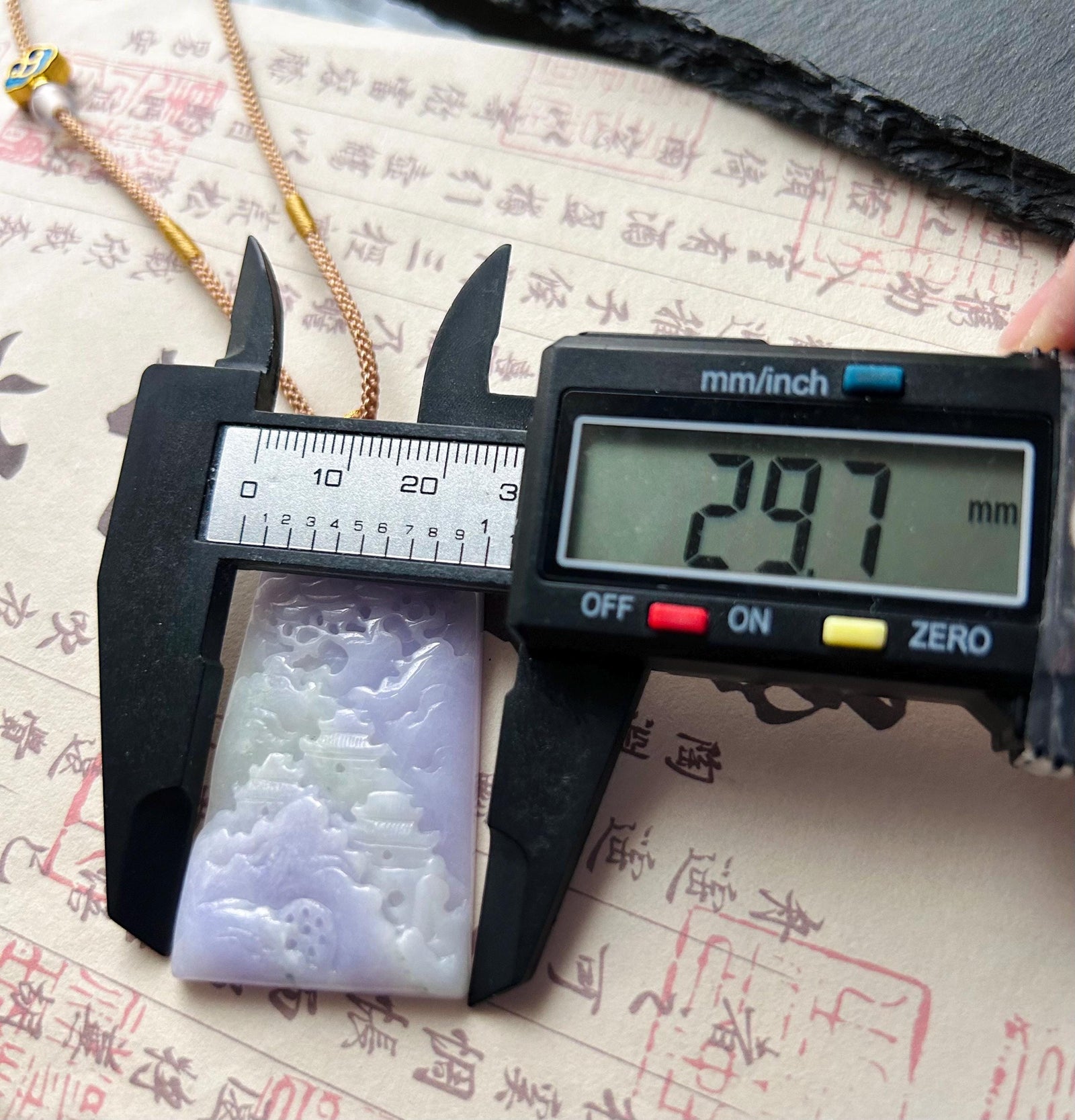 Natural Purple Jadeite Pendant, Burmese Type A Icy Pinkish Lavender Jade Landscape, Feng Shui Prosperity Amulet