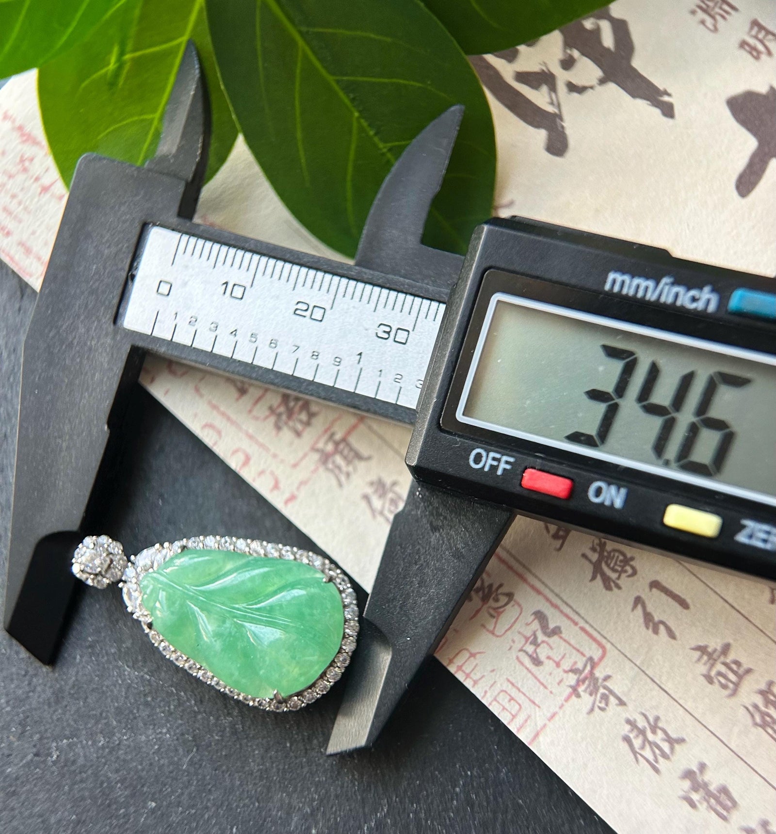 Natural Jadeite Leaf & Sterling Silver Pendant Burmese Untreated Type A Icy Translucent Vibrant Sunny Apple Green Jade