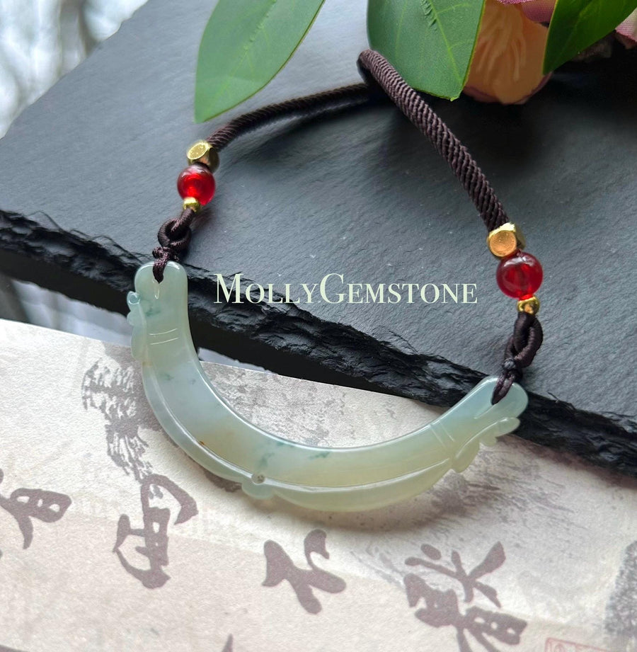 Natural Burmese Jadeite Pendant Necklace | Type A Icy Translucent Yellow Green Floral Jade | Protection & Grounding