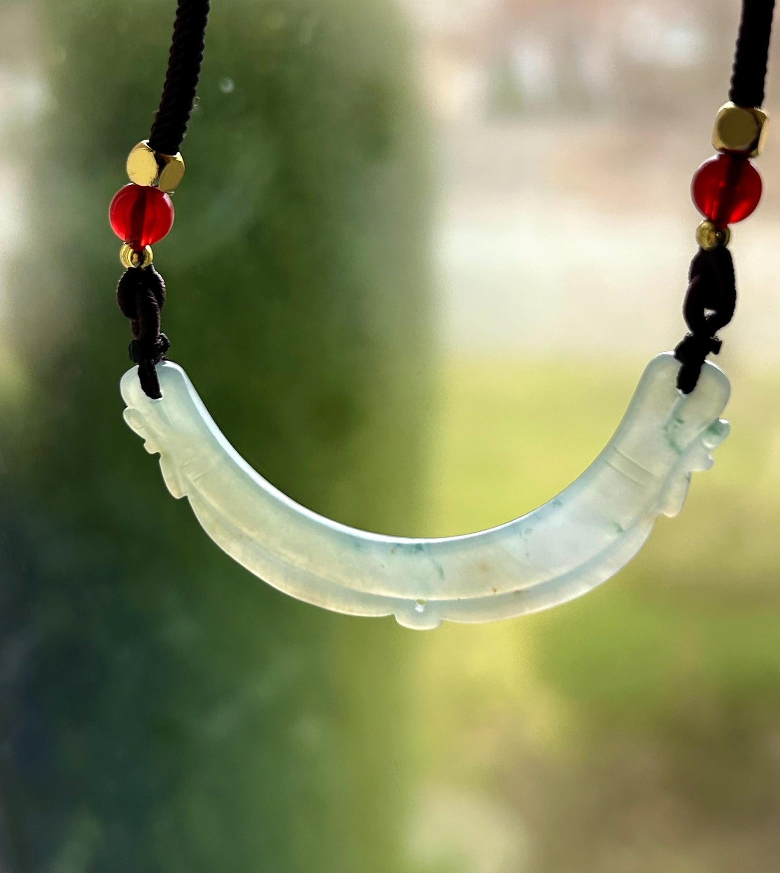 Natural Burmese Jadeite Pendant Necklace | Type A Icy Translucent Yellow Green Floral Jade | Protection & Grounding