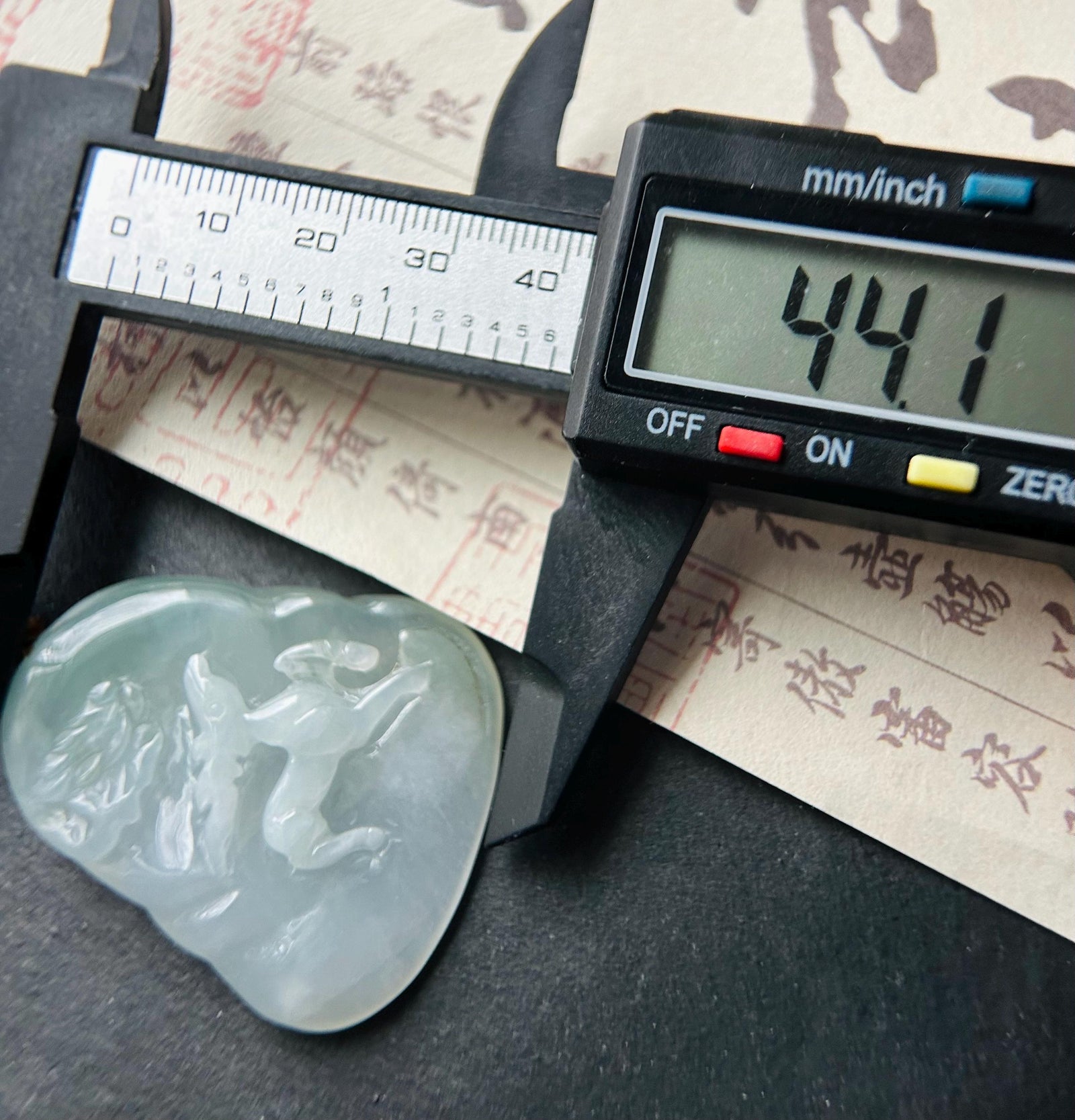 Natural Jadeite HandCarved Deer & Flower Pendant Burmese Untreated Type A Highly Translucent Icy Light Dusty Green Jade