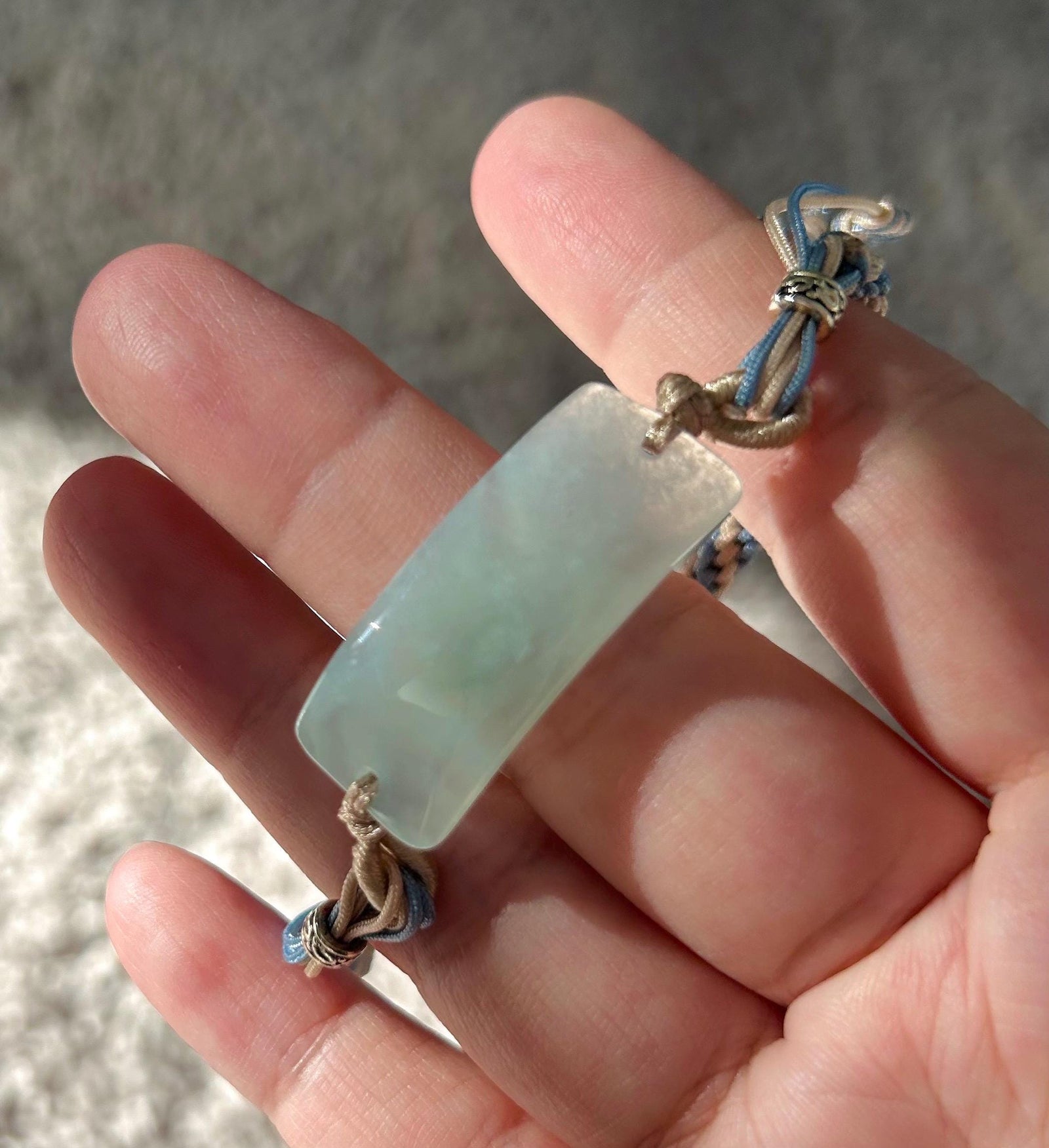 Natural Jadeite Plaque Handwoven Bracelet Authentic Burmese Untreated Icy Translucent Type A White or Green Jade