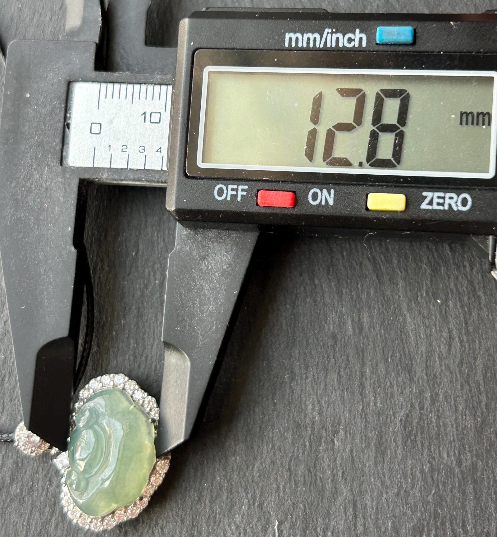 Natural Jadeite RuYi Cloud Pendant, Burmese Type A Highly Translucent Icy Light Green Jade, Sterling Silver Setting