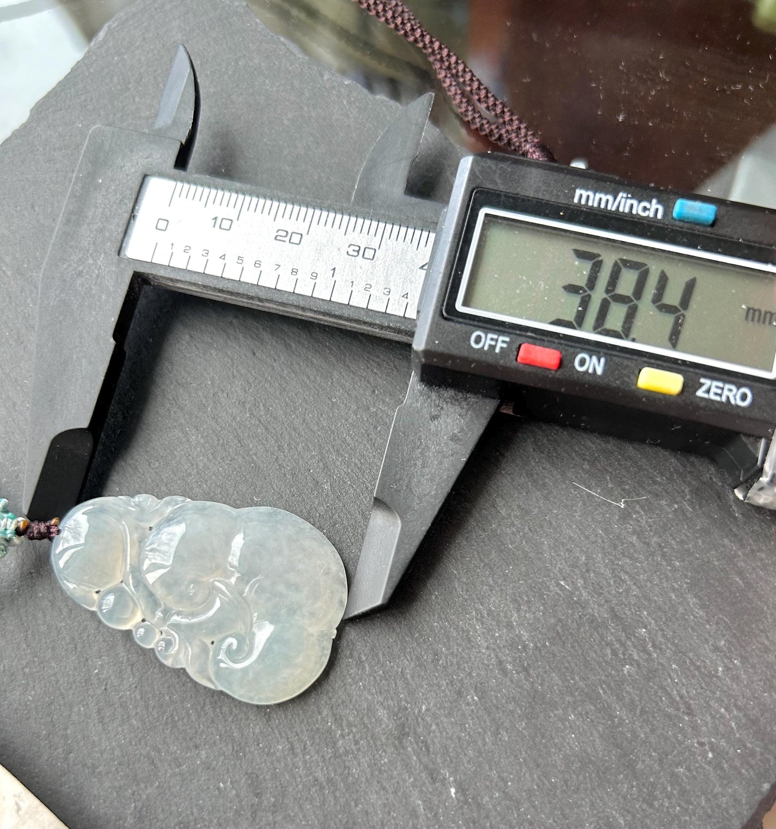 Certified Natural Burmese Type A Jadeite Ruyi Pendant, Icy White Translucent Jade, New Year Blessing
