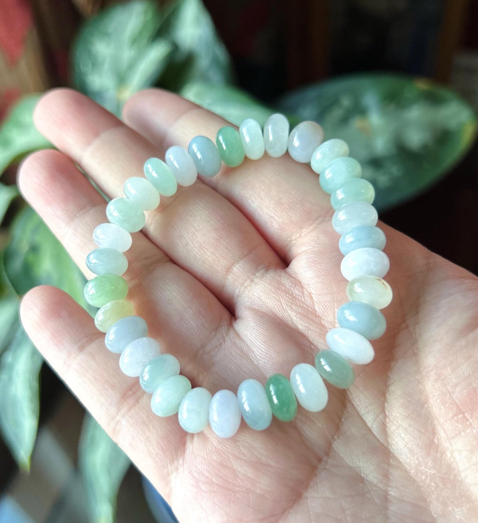 Natural Jadeite Multi-Color Beaded Bracelet, Burmese Type A Icy Translucent Pastel Jade, Soft Tone Jewelry