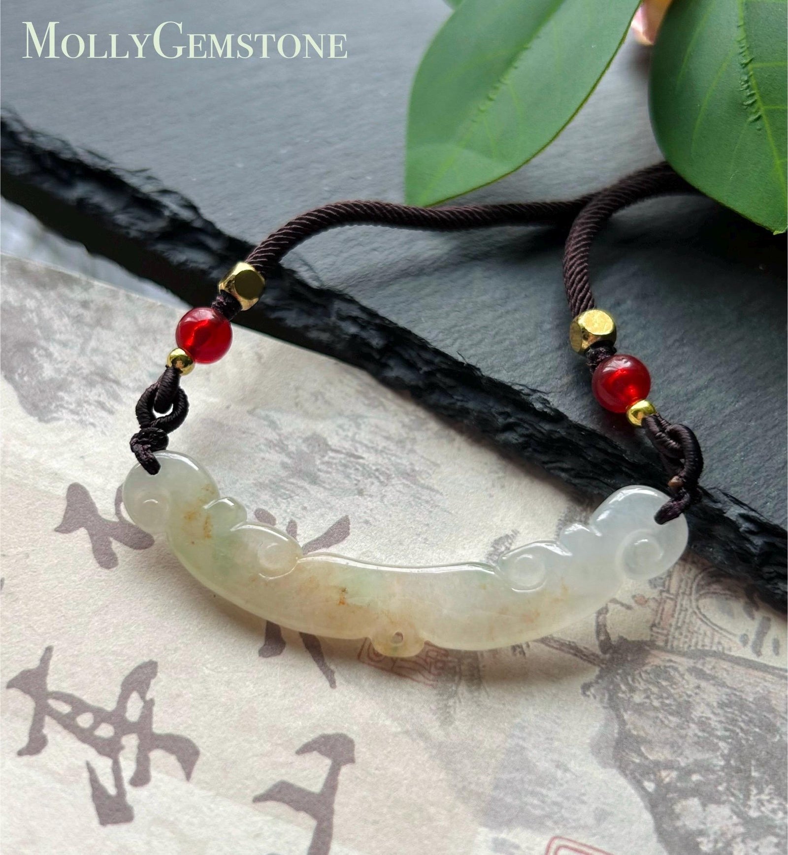 Natural Burmese Jadeite Pendant Necklace | Type A Icy Translucent Red Green Floral Jade | Protection & Grounding