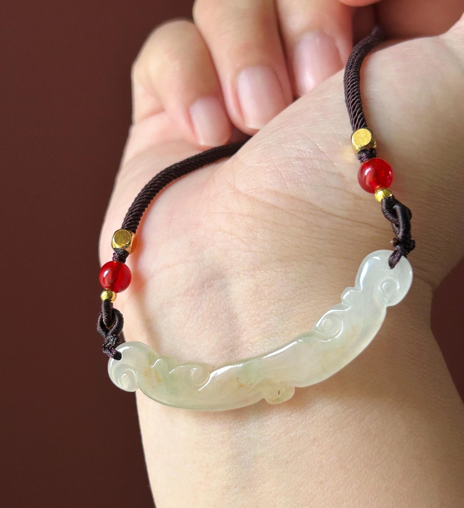 Natural Burmese Jadeite Pendant Necklace | Type A Icy Translucent Red Green Floral Jade | Protection & Grounding