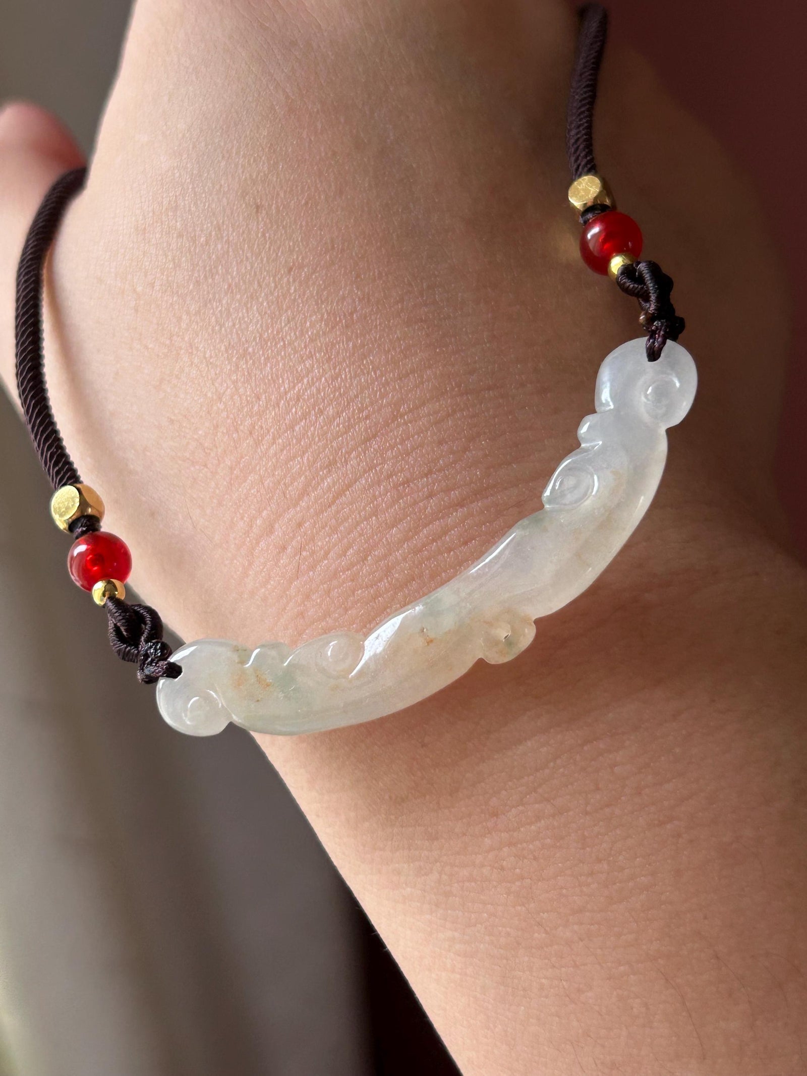 Natural Burmese Jadeite Pendant Necklace | Type A Icy Translucent Red Green Floral Jade | Protection & Grounding