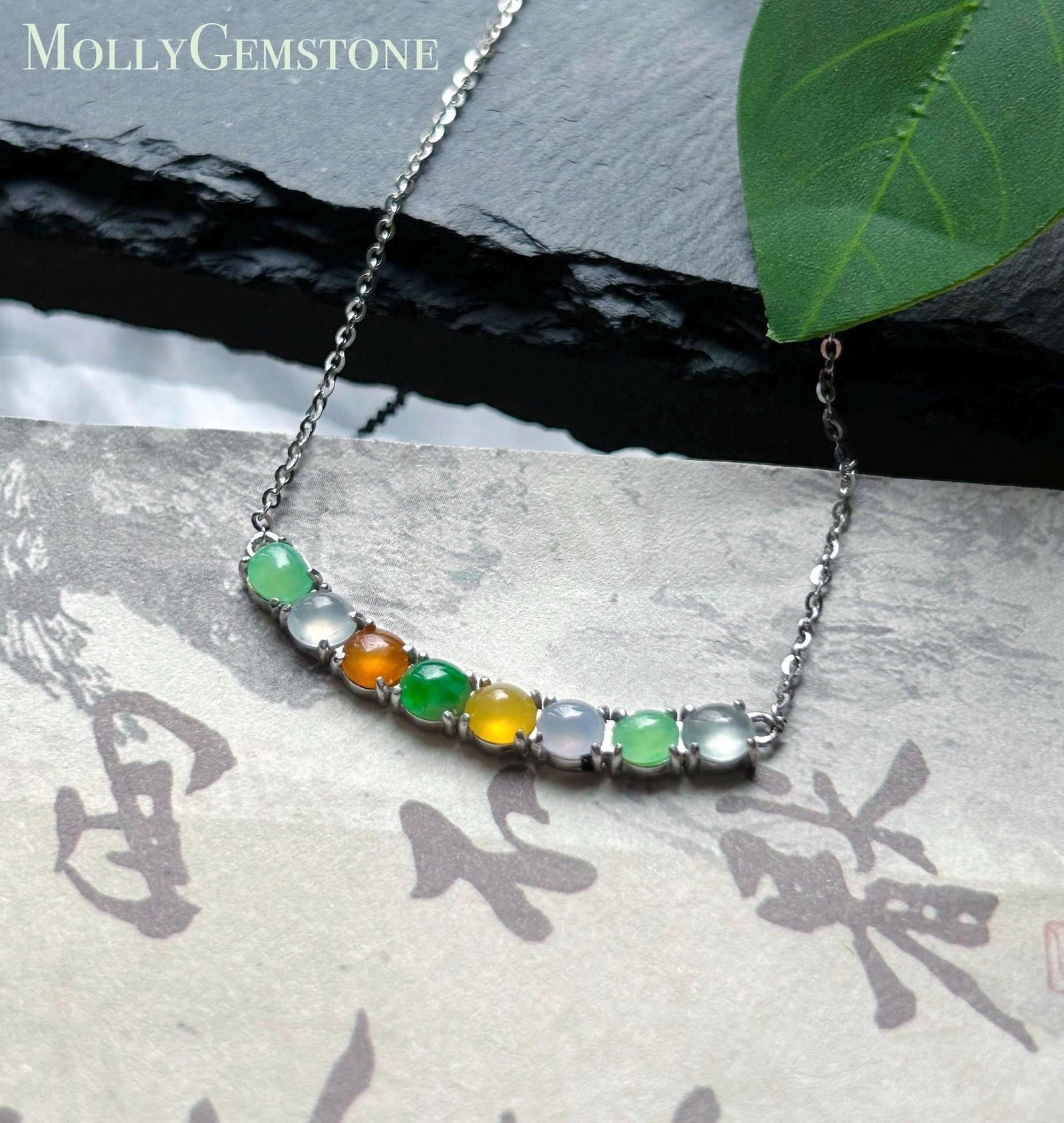Certified Natural Burmese Jadeite Pendant Necklace | Type A Icy Translucent Multicolor Jade Sterling Silver Setting