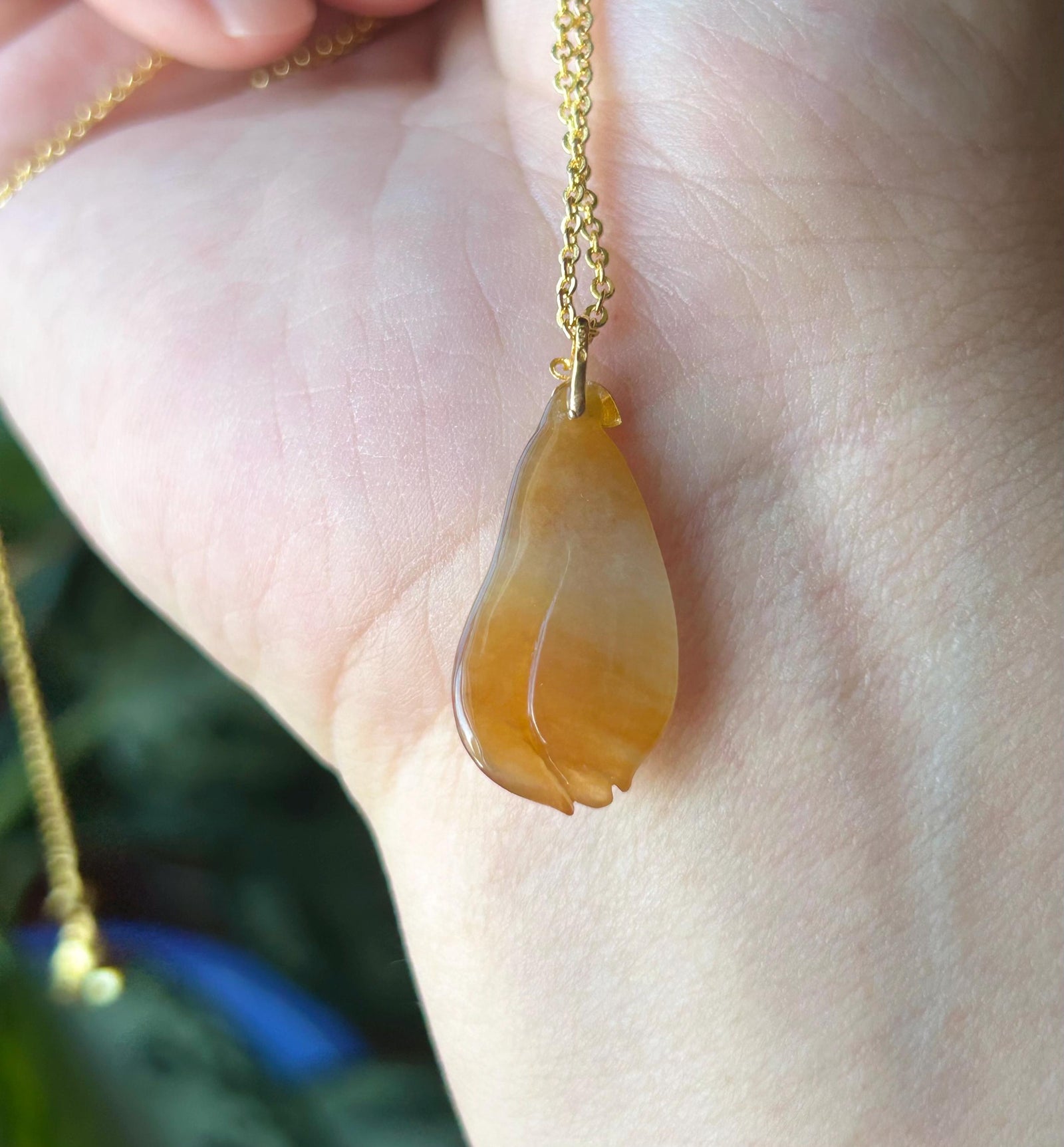 Natural Jadeite Magnolia Pendant | Burmese Type A Highly Translucent Icy Unheated Red Jade, 18k Solid Gold Bail
