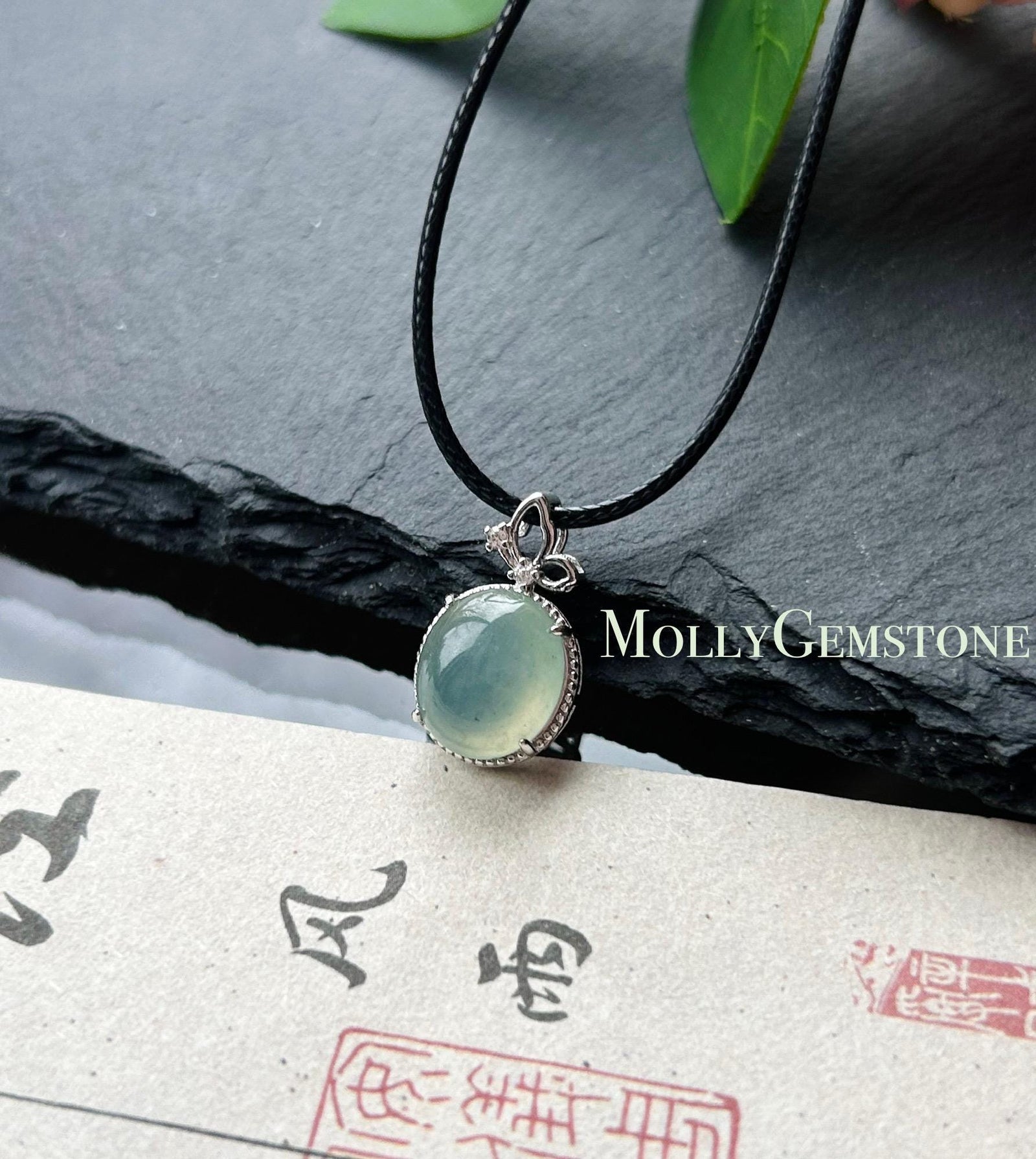 Natural Jadeite Pendant 925 Sterling Silver | Burmese Type A Translucent Icy Clear Water Green Jade Petite Minimalist Jewelry