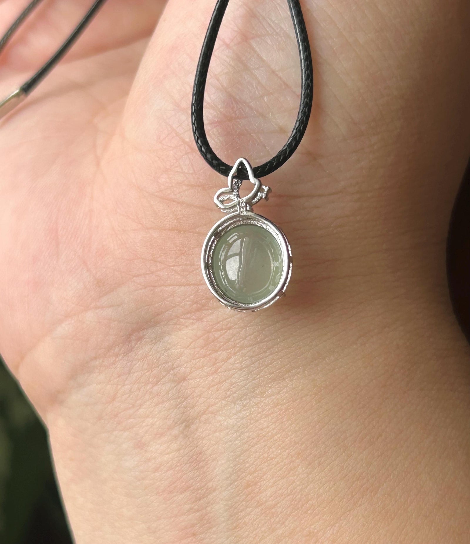 Natural Jadeite Pendant 925 Sterling Silver | Burmese Type A Translucent Icy Clear Water Green Jade Petite Minimalist Jewelry