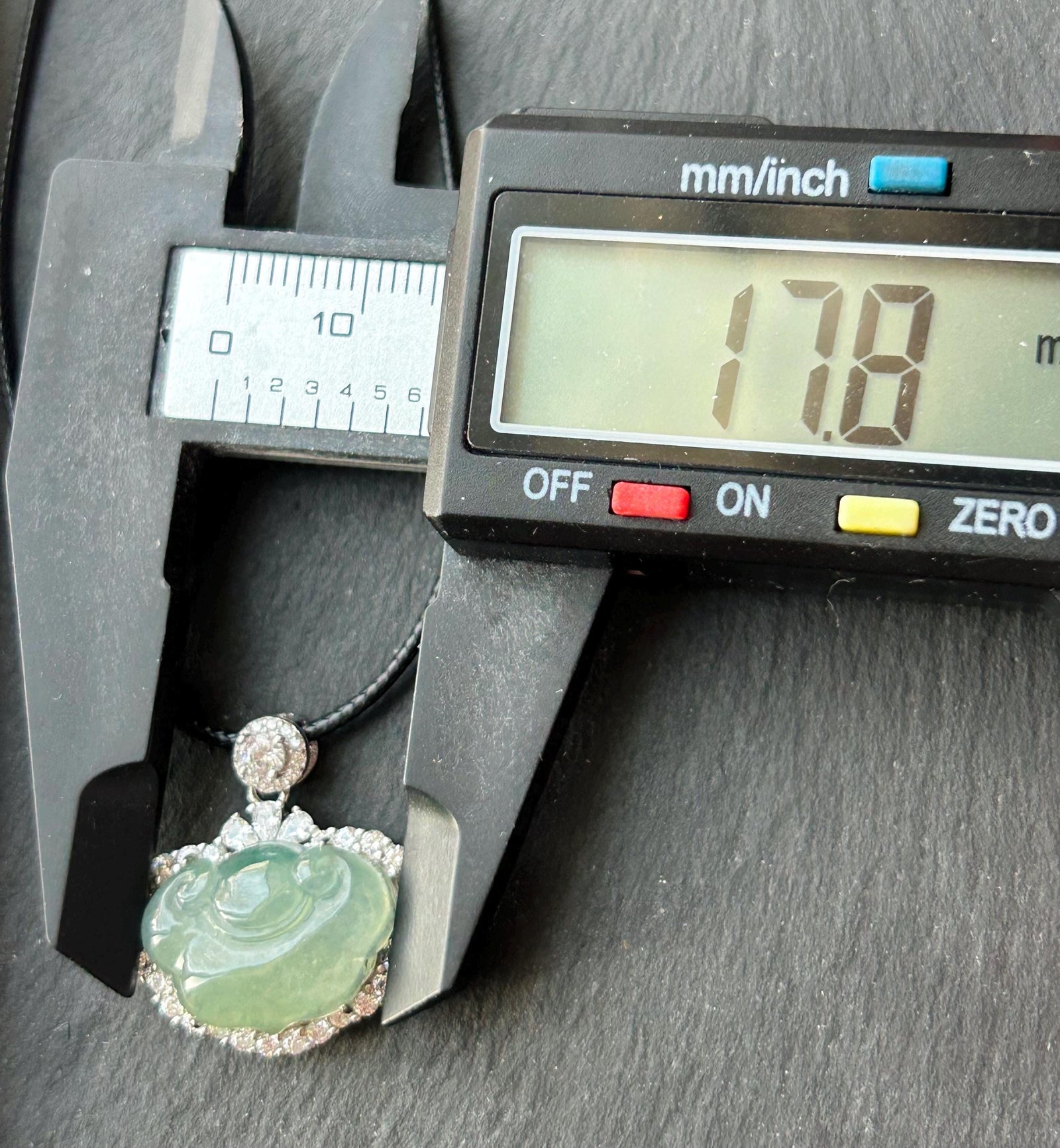 Natural Jadeite RuYi Cloud Pendant, Burmese Type A Highly Translucent Icy Light Green Jade, Sterling Silver Setting